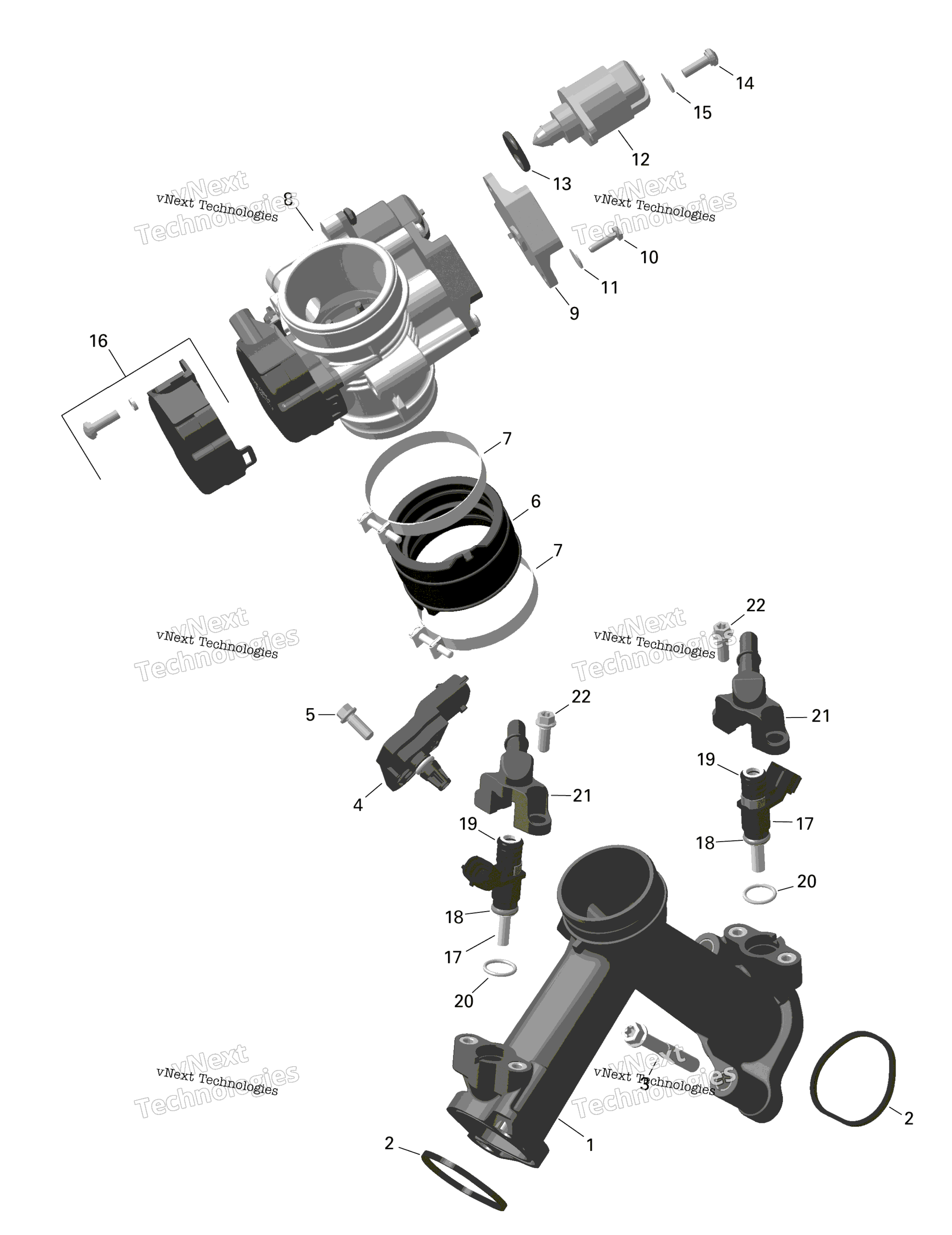 Rotax Воздушный впуск коллектор и Throttle кузов