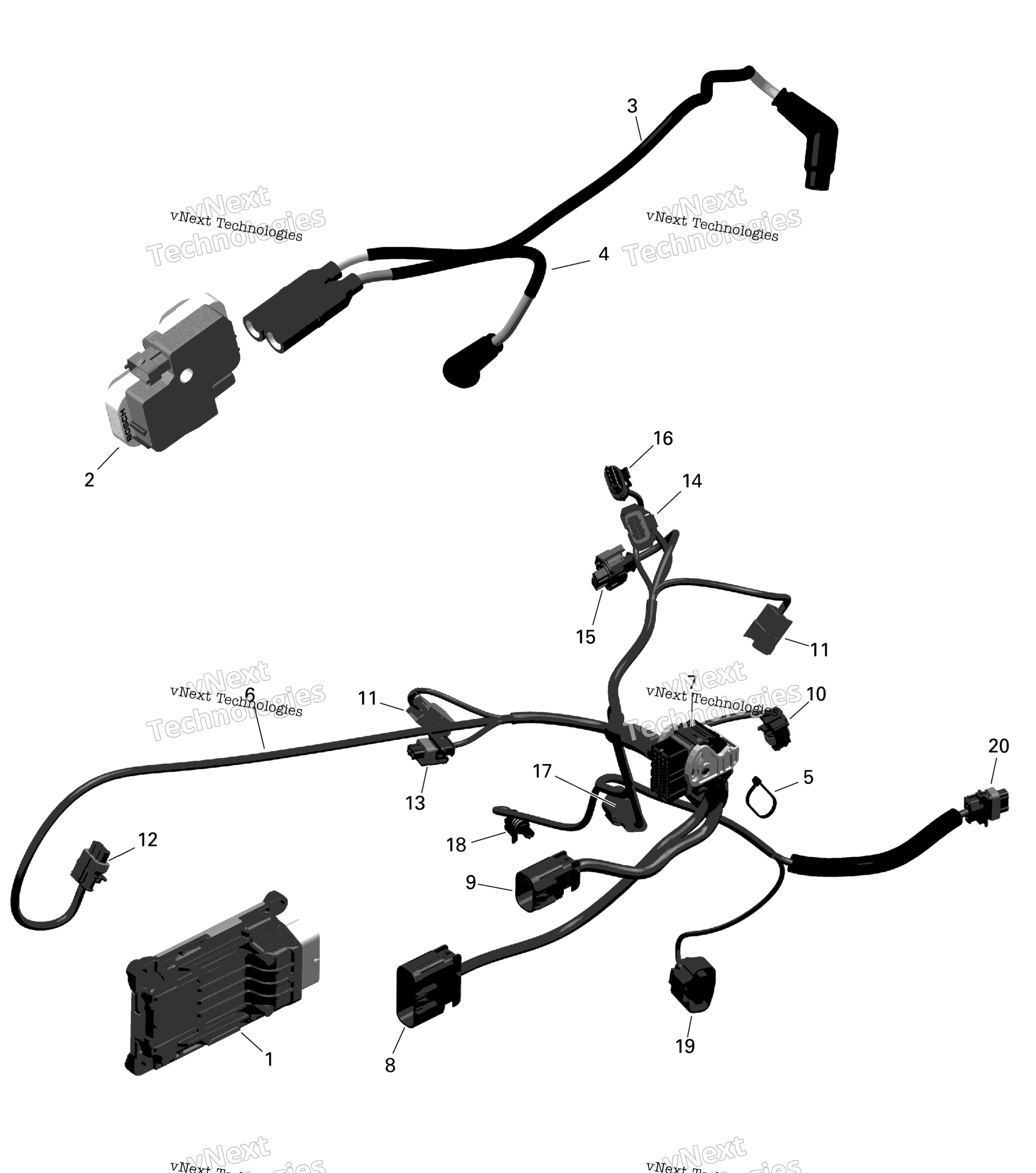 Rotax двигатель жгут и Electronic модуль