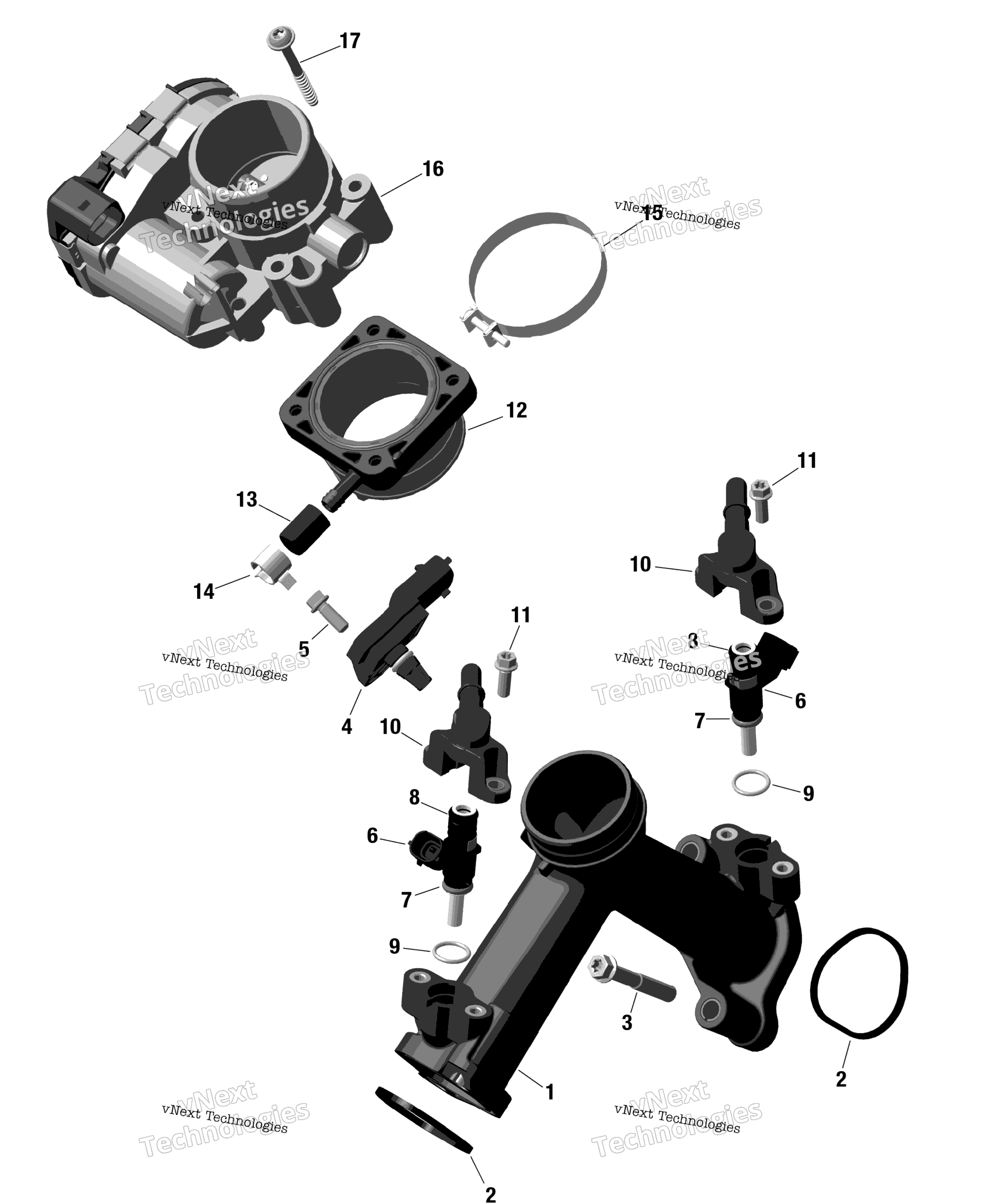 Rotax Воздушный впуск коллектор и Throttle кузов