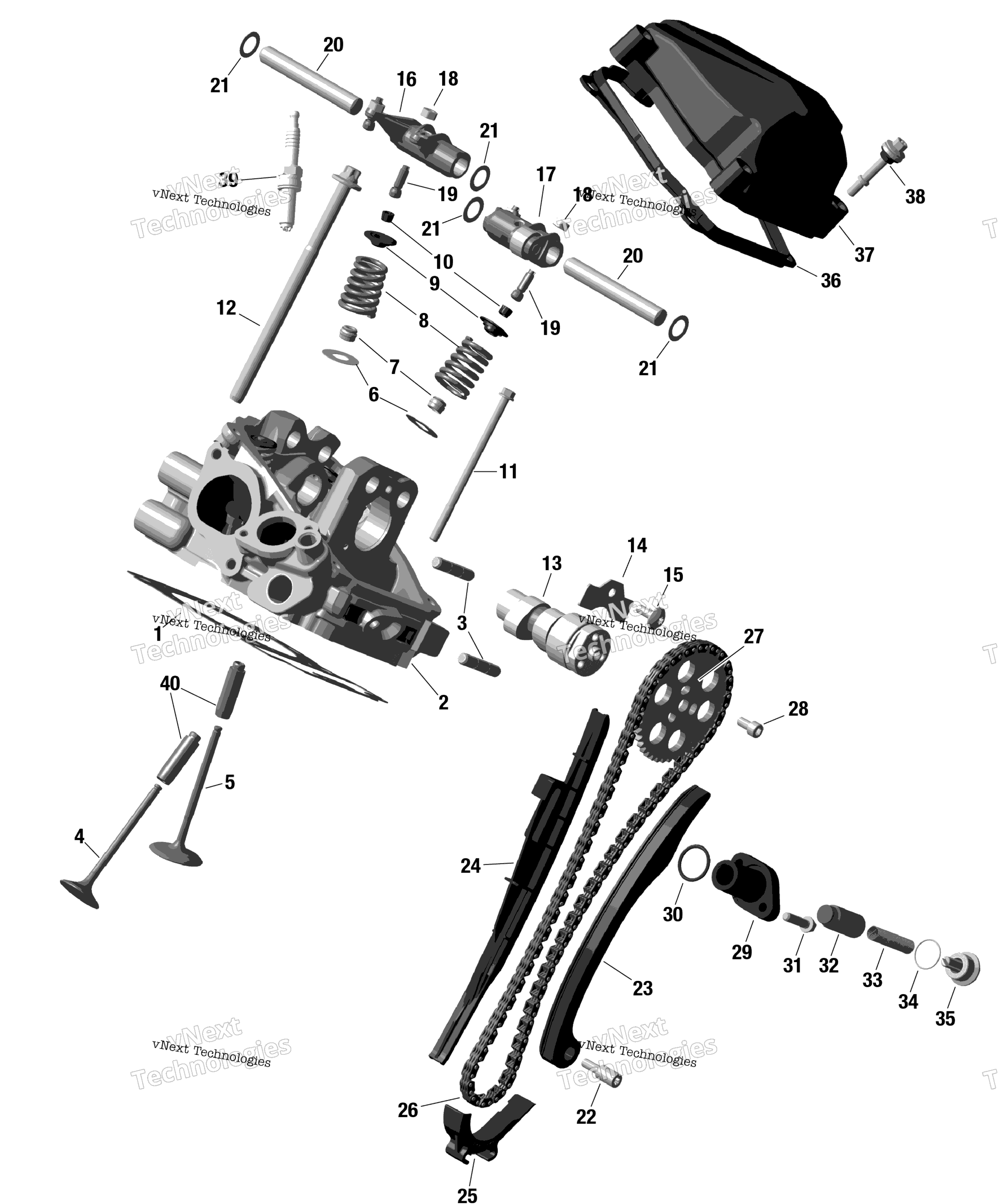 Rotax задний цилиндр головка
