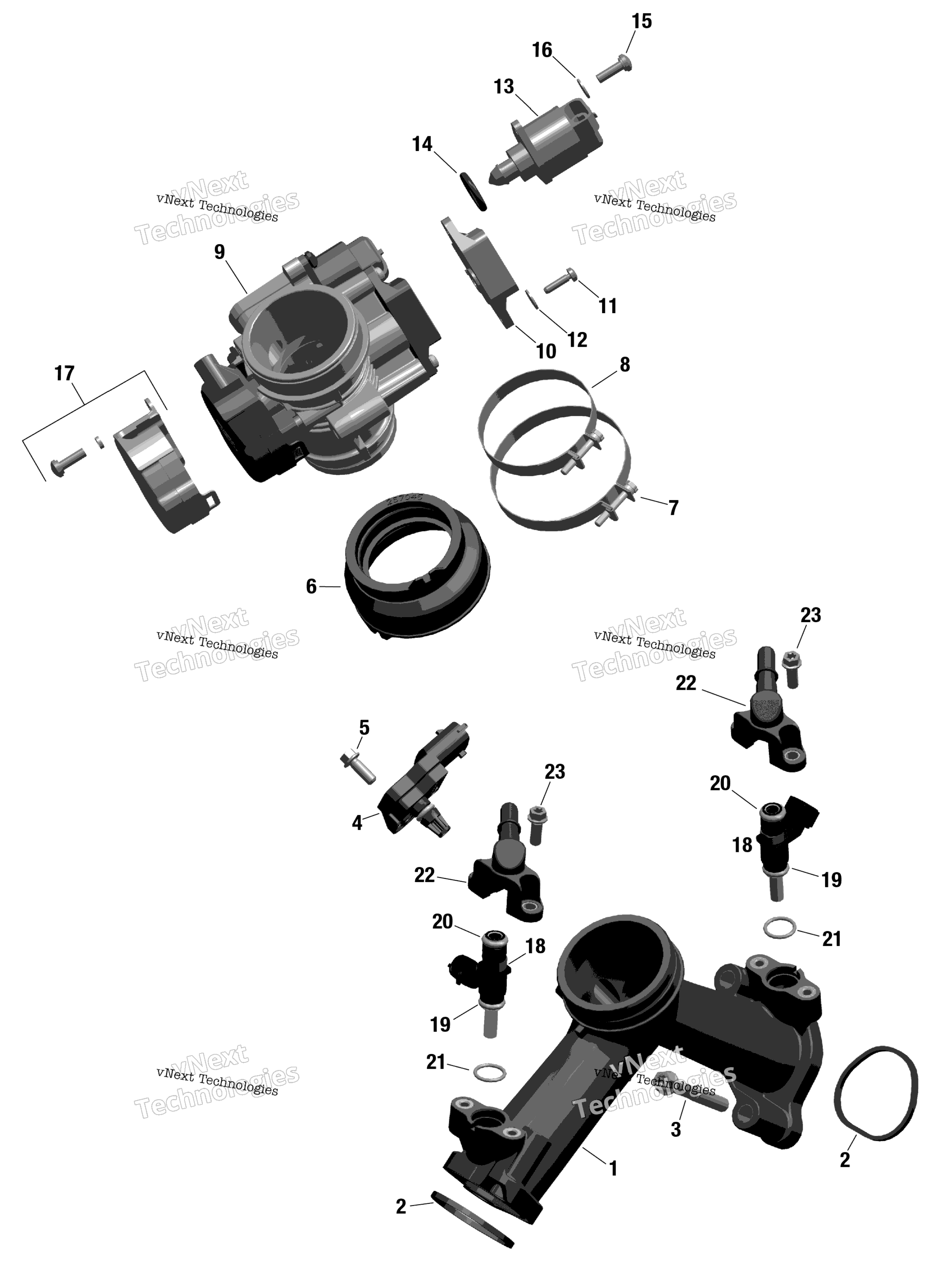 Rotax Воздушный впуск коллектор и Throttle кузов