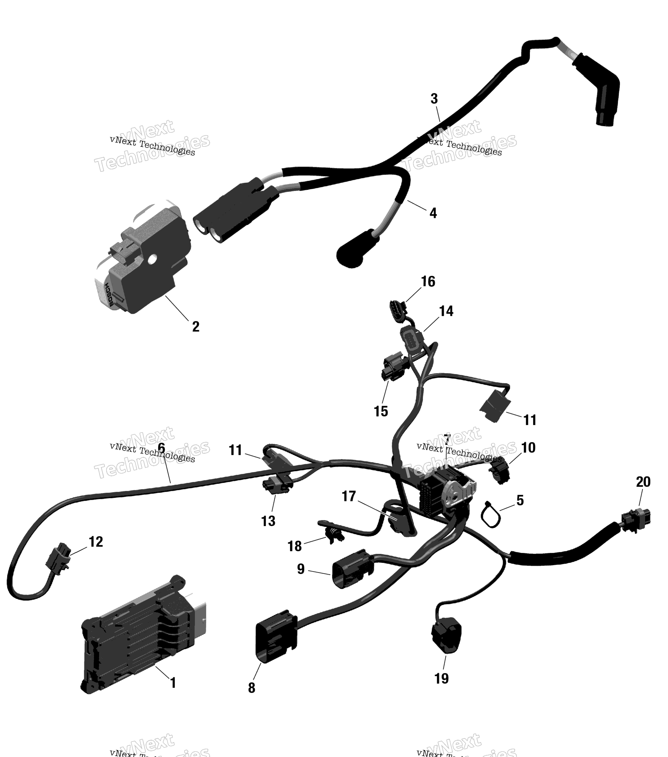 Rotax двигатель жгут и Electronic модуль