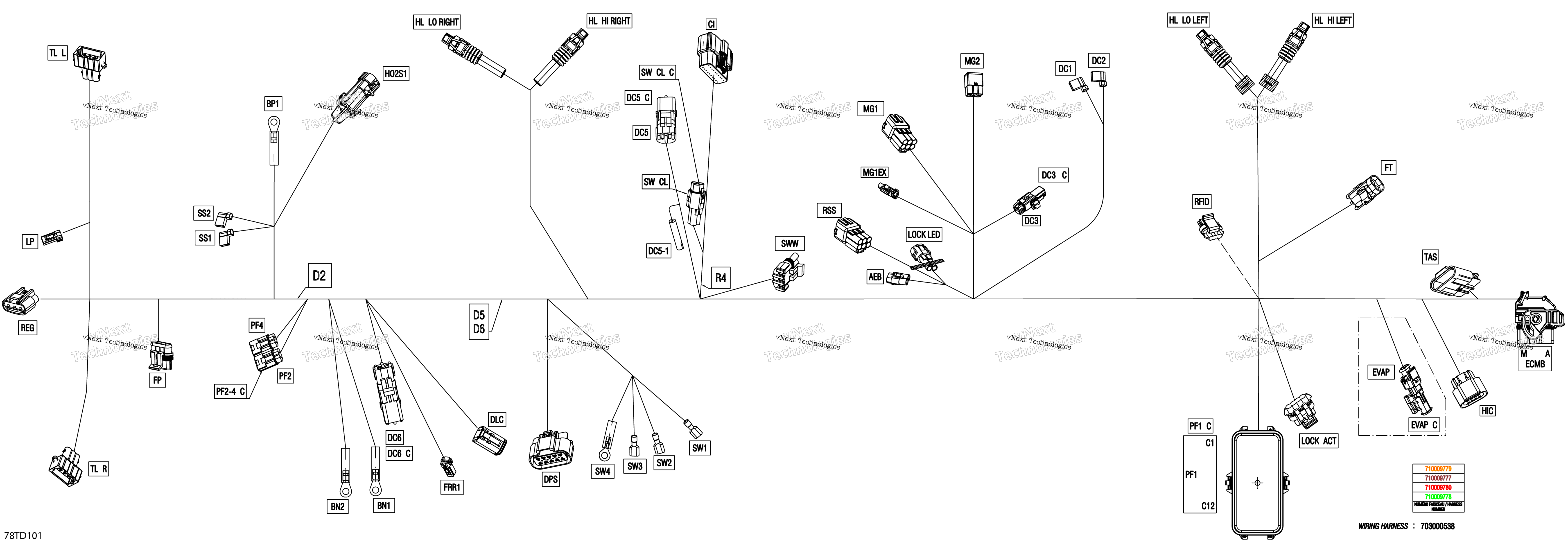 Электрооборудование - Main Harness - 710009778