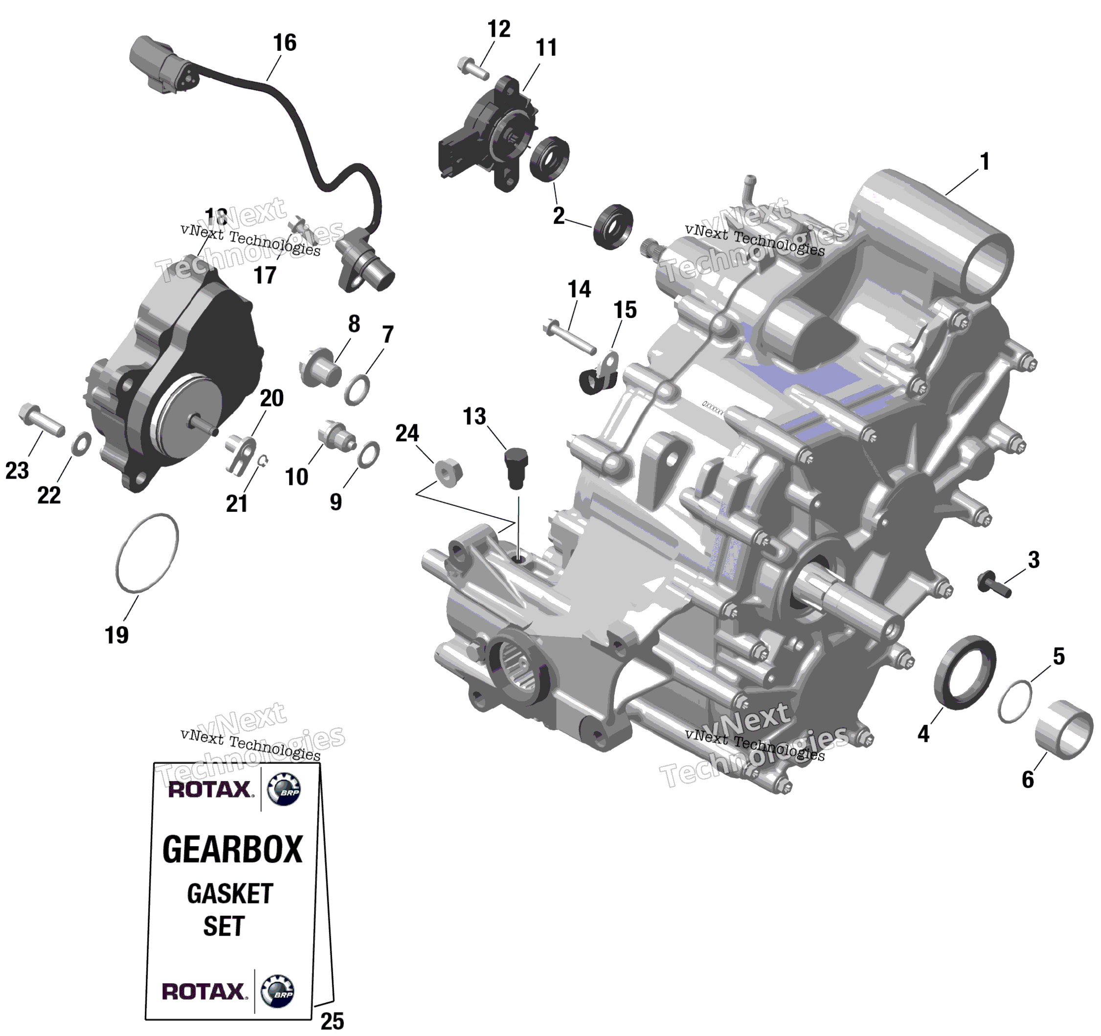 Rotax Gearbox Assy и привод Shaft