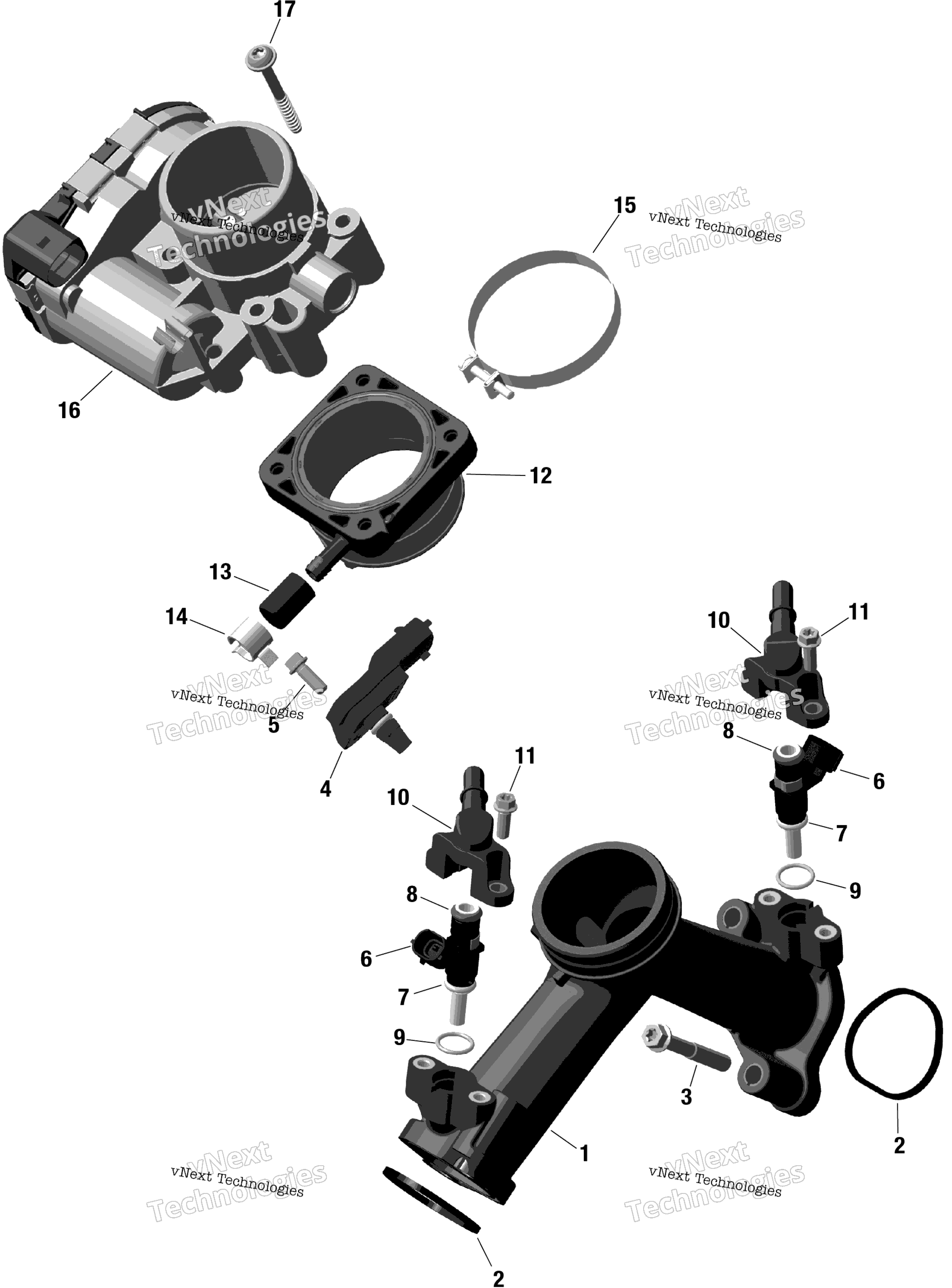 Rotax Воздушный впуск коллектор и Throttle кузов