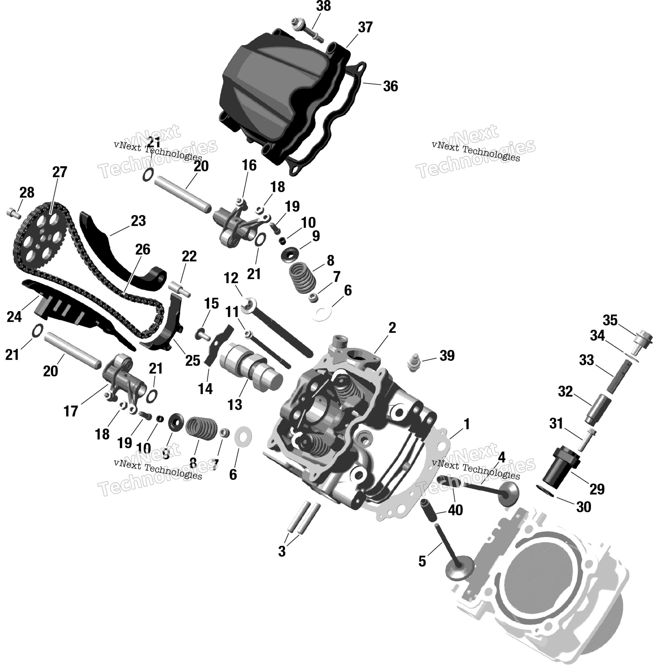 Rotax передний цилиндр головка