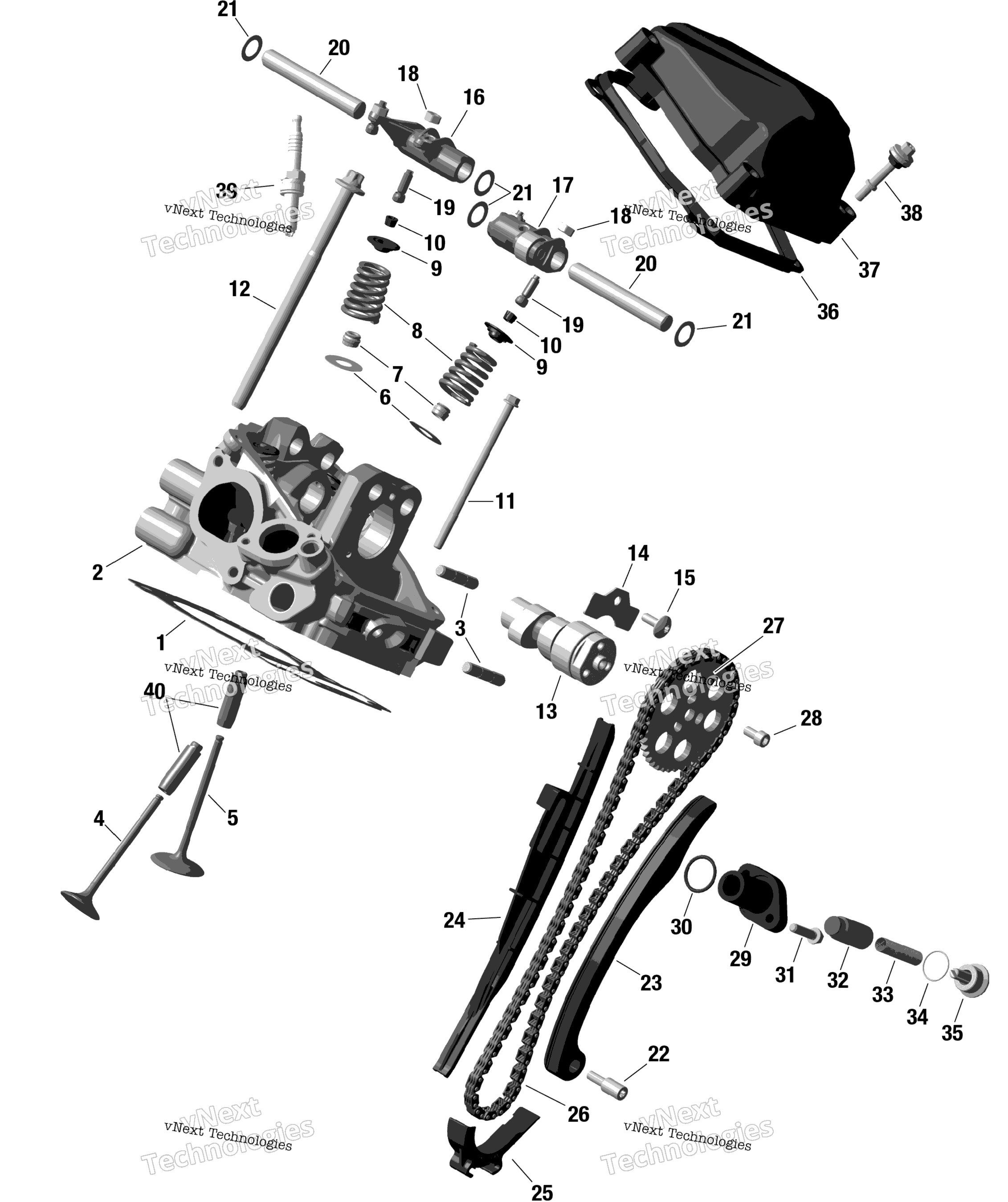 Rotax задний цилиндр головка