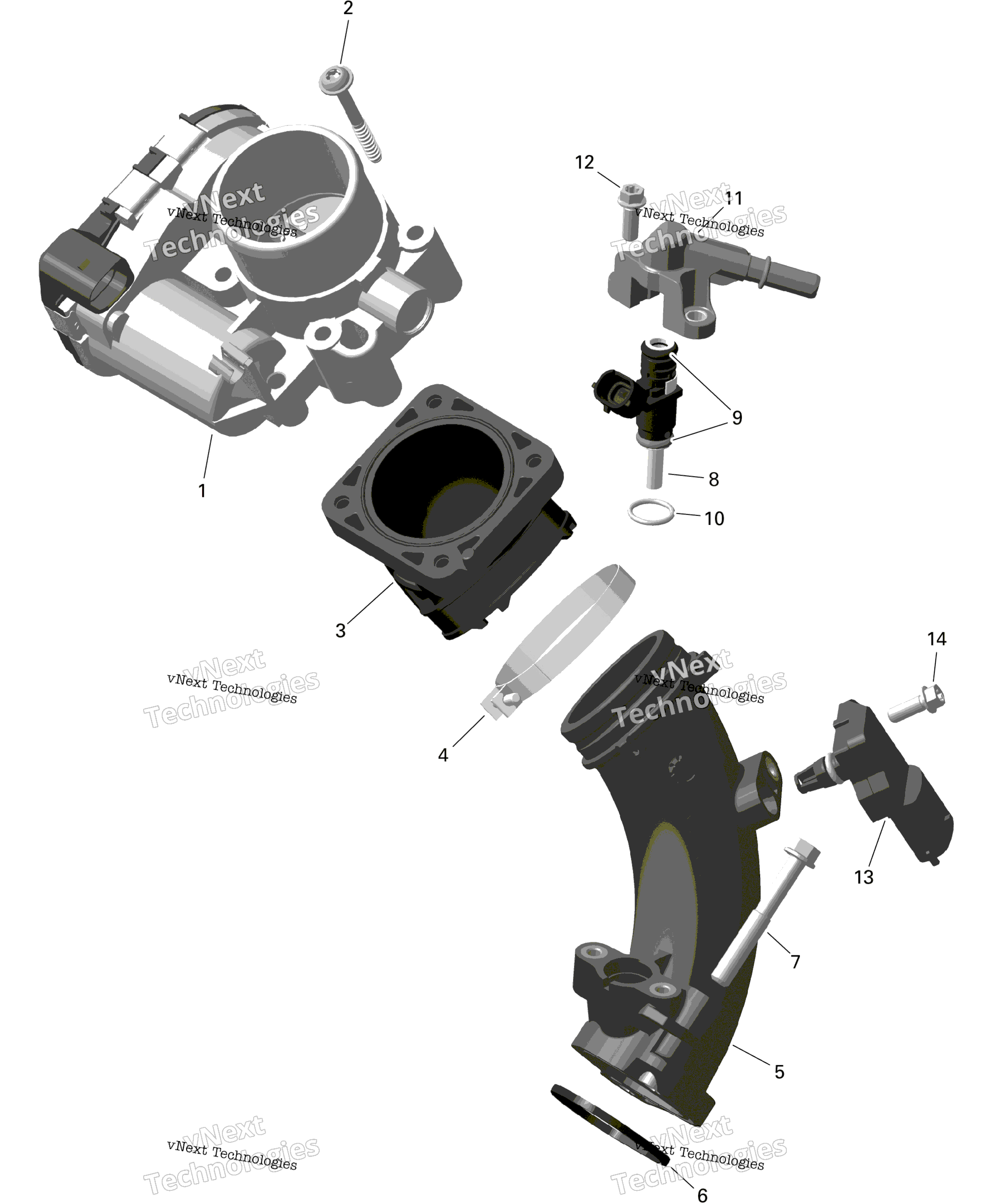 Rotax Воздушный впуск коллектор и Throttle кузов
