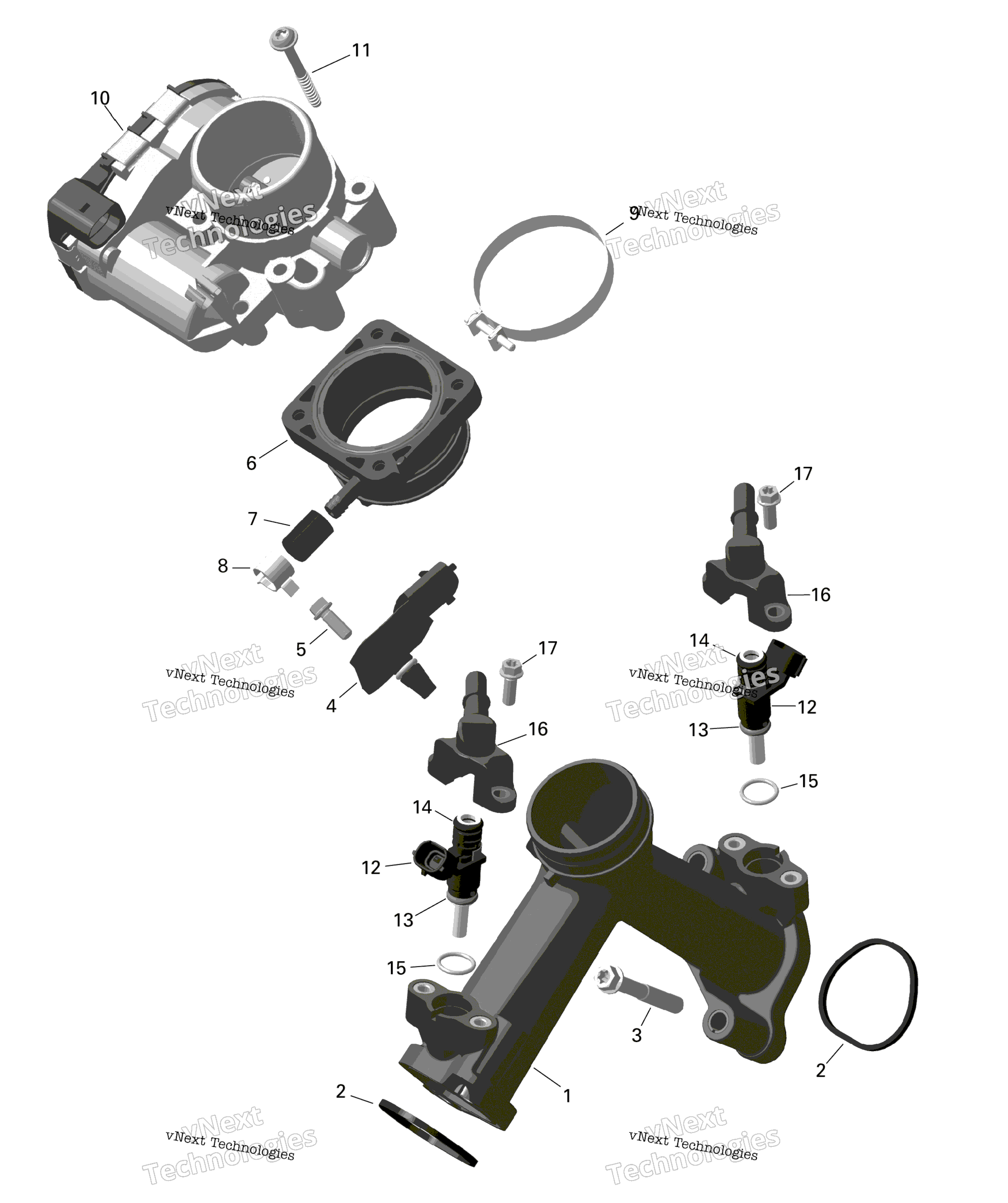 Rotax Воздушный впуск коллектор и Throttle кузов