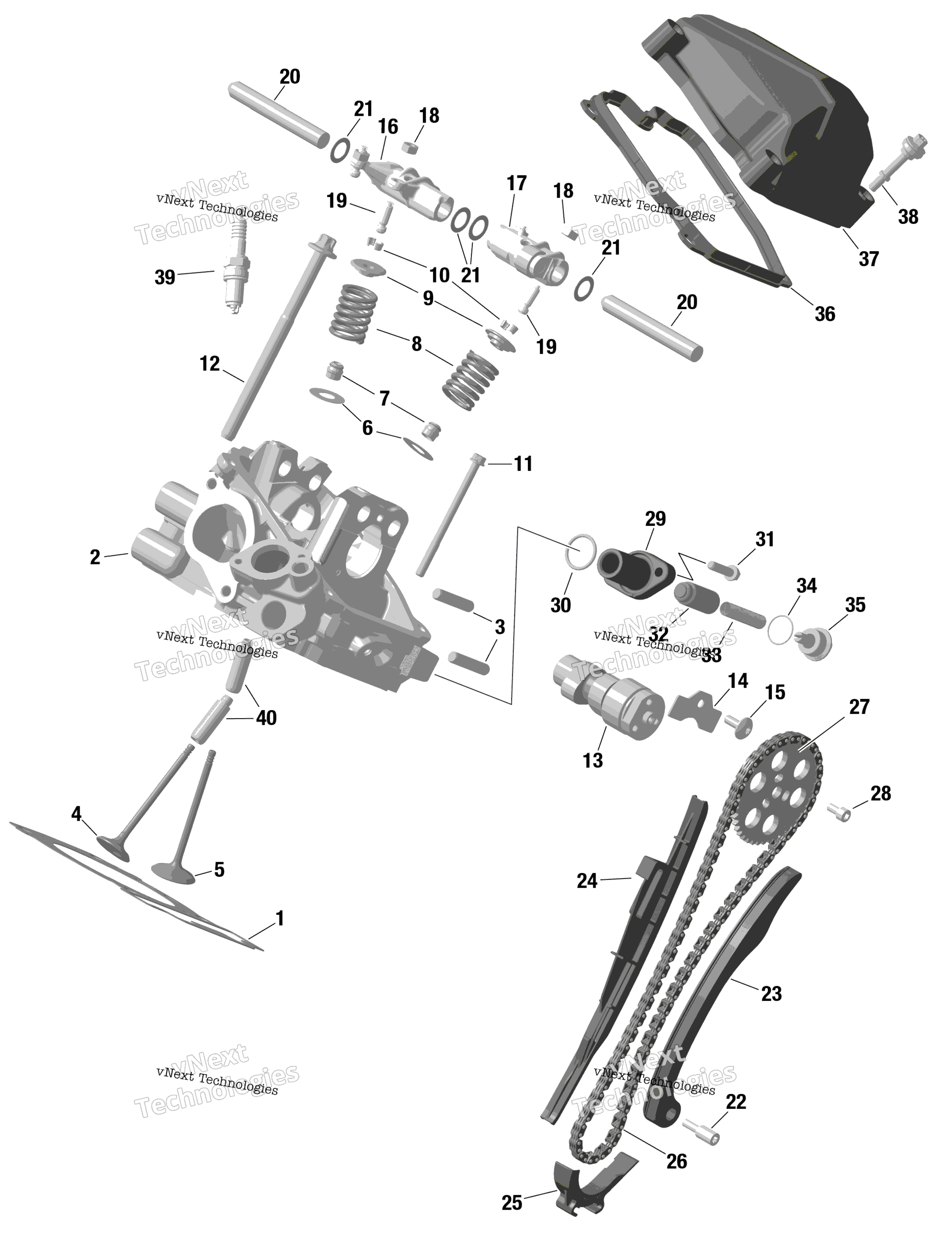 Rotax задний цилиндр головка