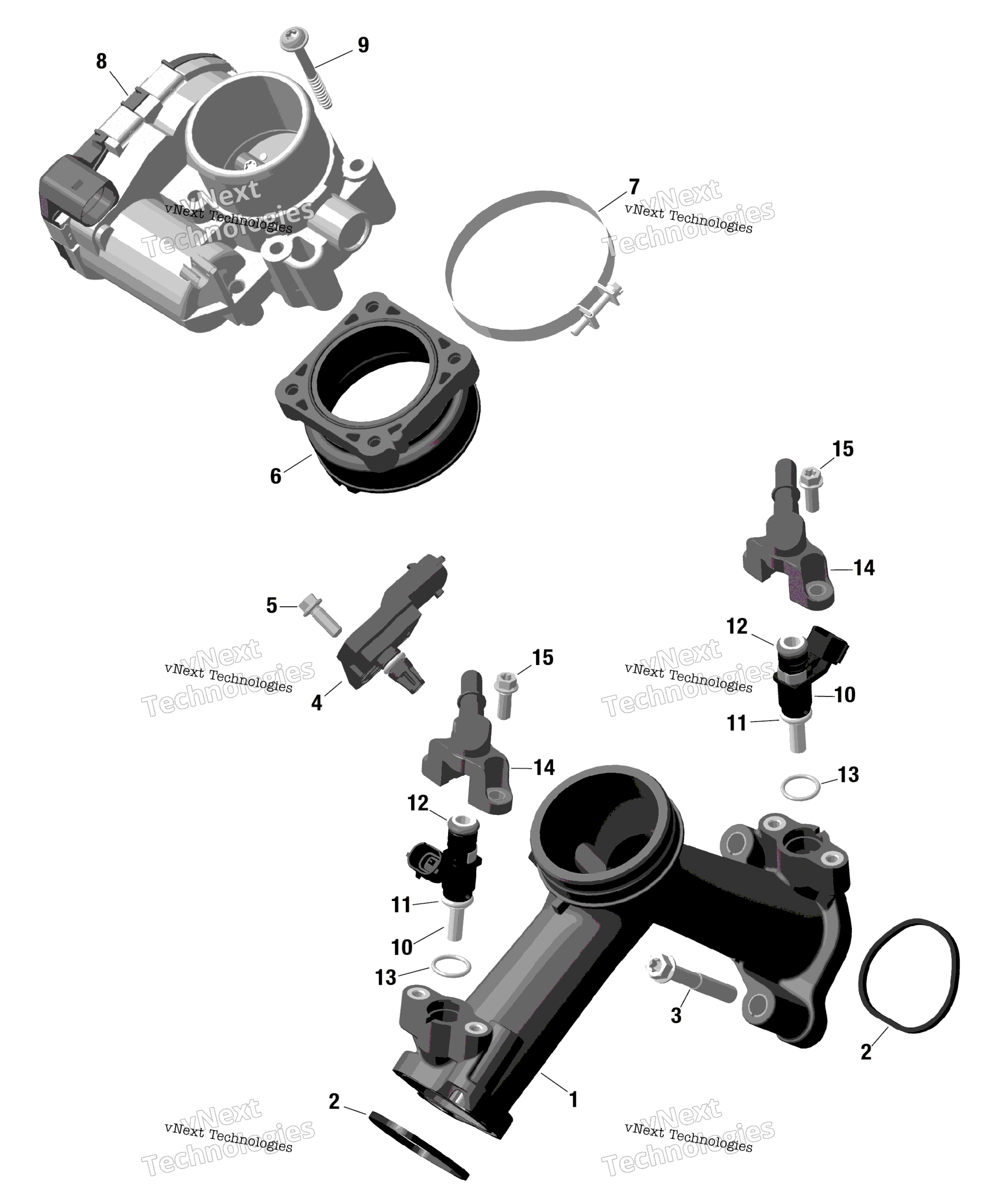 Rotax Воздушный впуск коллектор и Throttle кузов