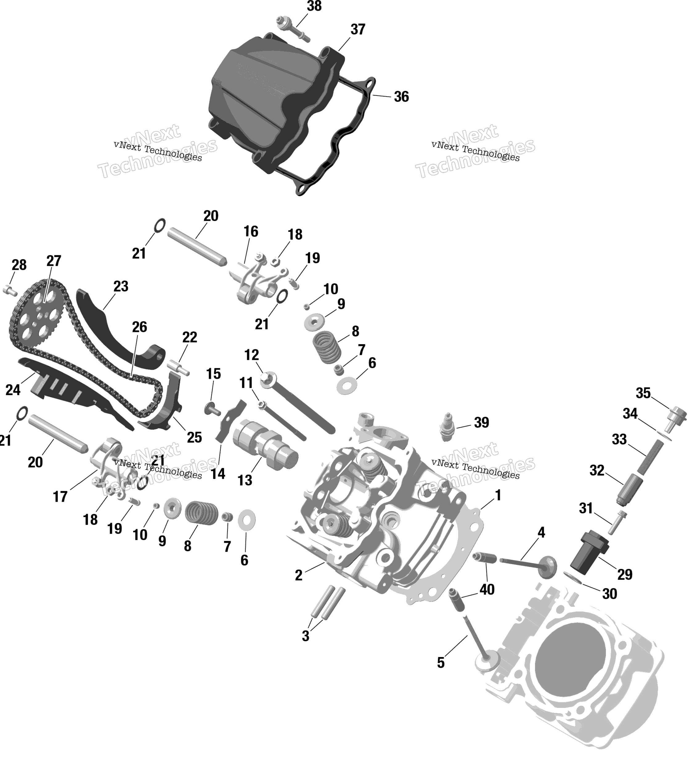 Rotax передний цилиндр головка