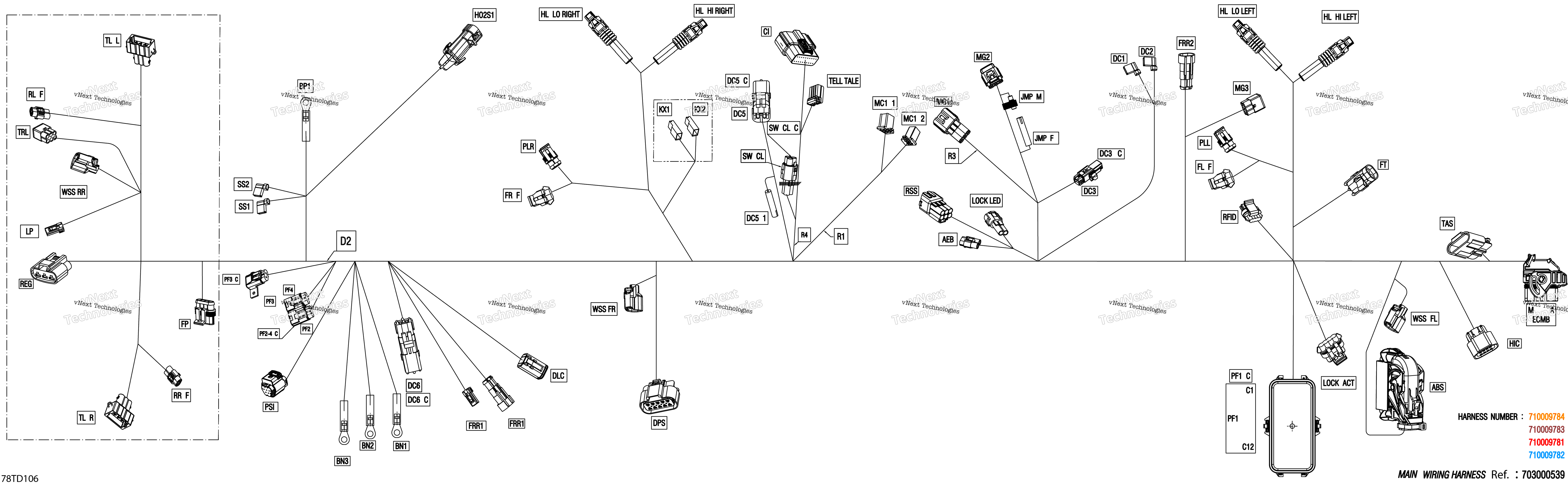 Электрооборудование - Main Harness - 710009783
