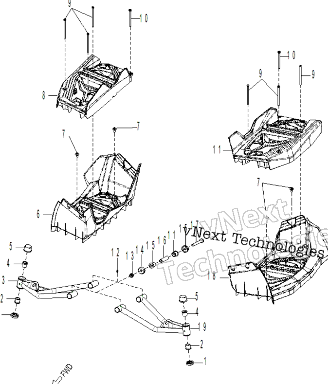 Подвеска - Swing Arm-Footrest