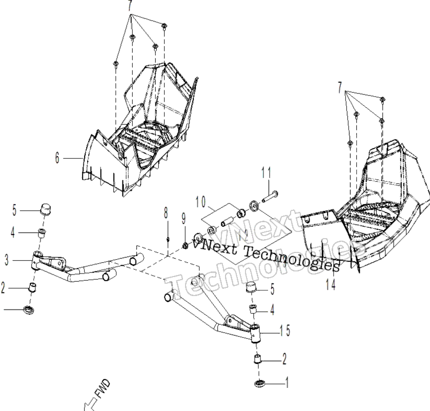 Подвеска - Swing Arm-Footrest 110