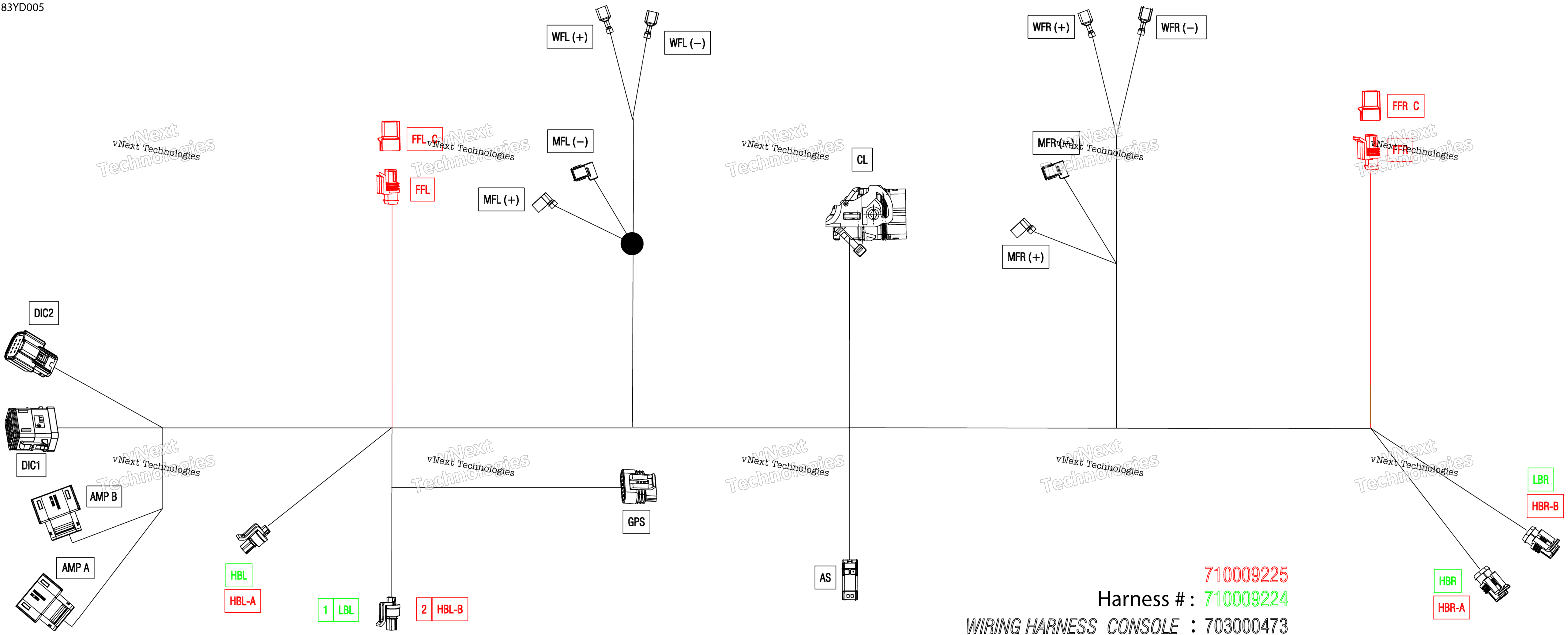 Электрооборудование - Console Wiring Harness - 710009224