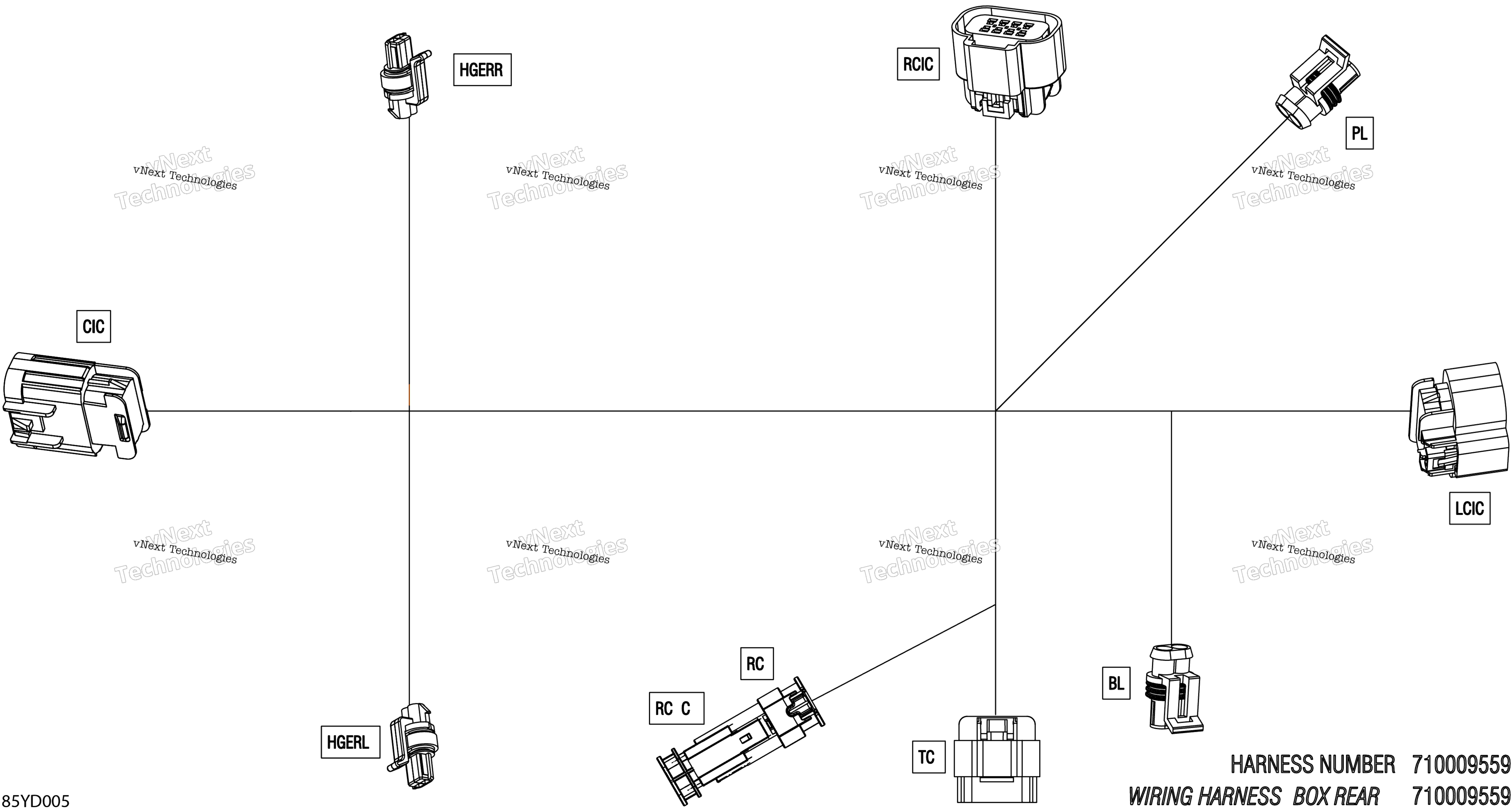 Электрооборудование - Rear Box Wiring Harness - 710009559