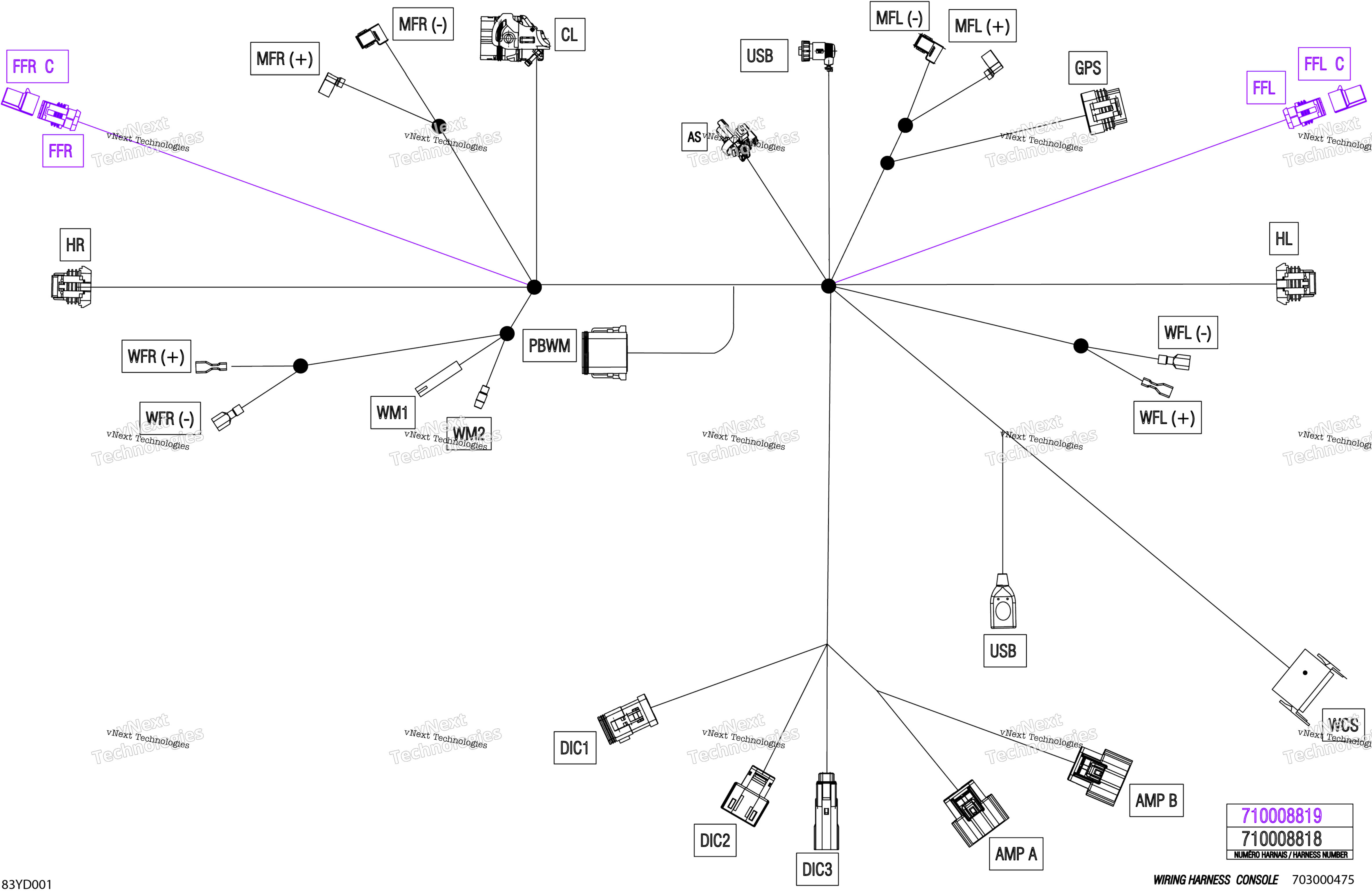 Электрооборудование - Console Wiring Harness - 710008818