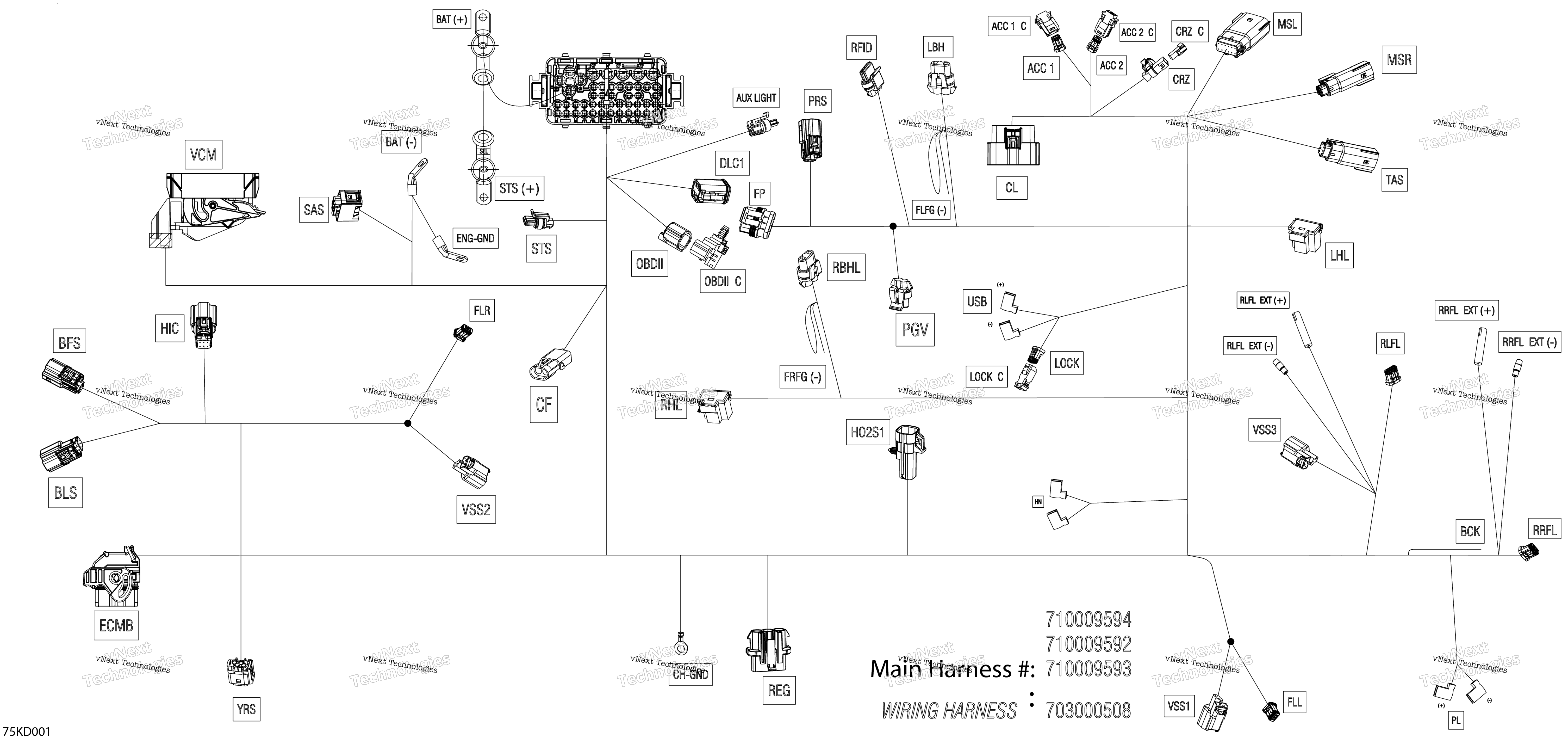 Электрооборудование - Main Harness - 710009593