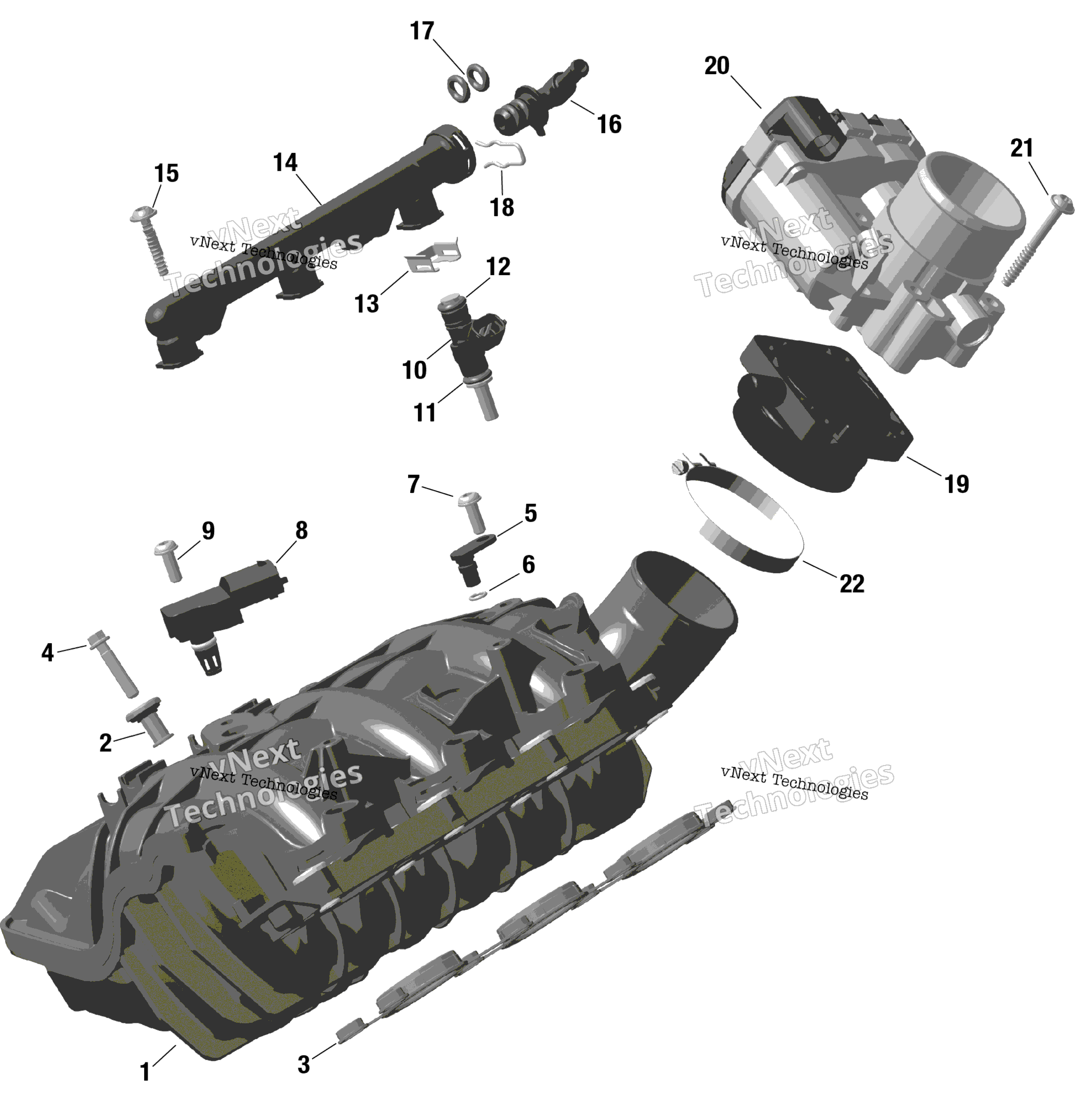 Rotax Воздушный впуск коллектор и Throttle кузов
