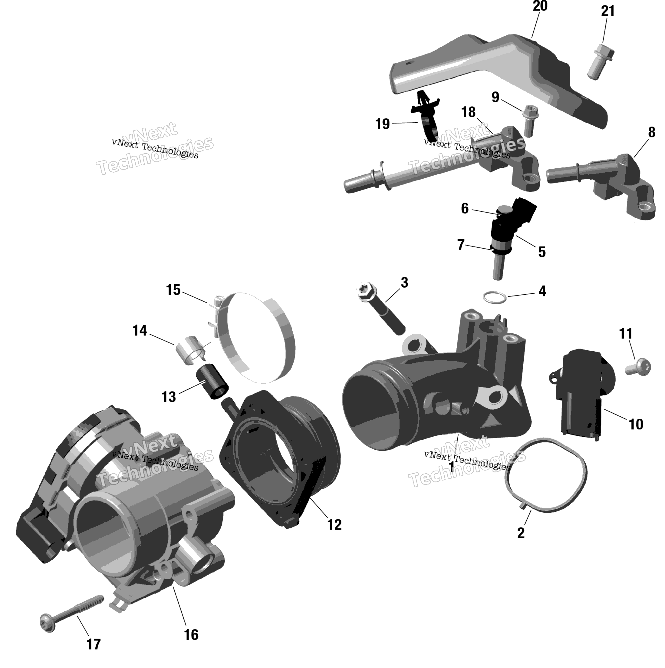 Rotax Воздушный впуск коллектор и Throttle кузов