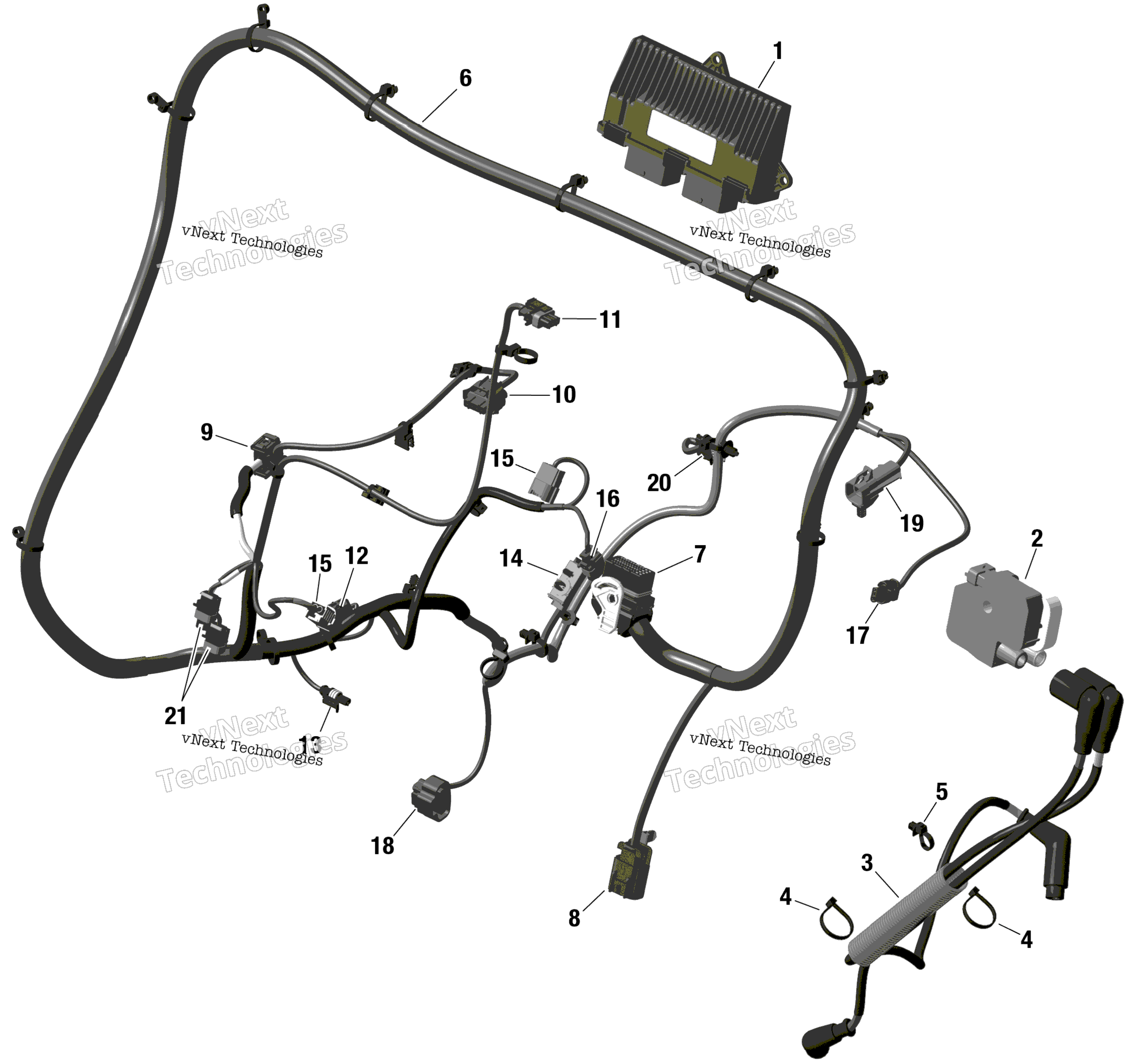 Rotax двигатель жгут и Electronic модуль