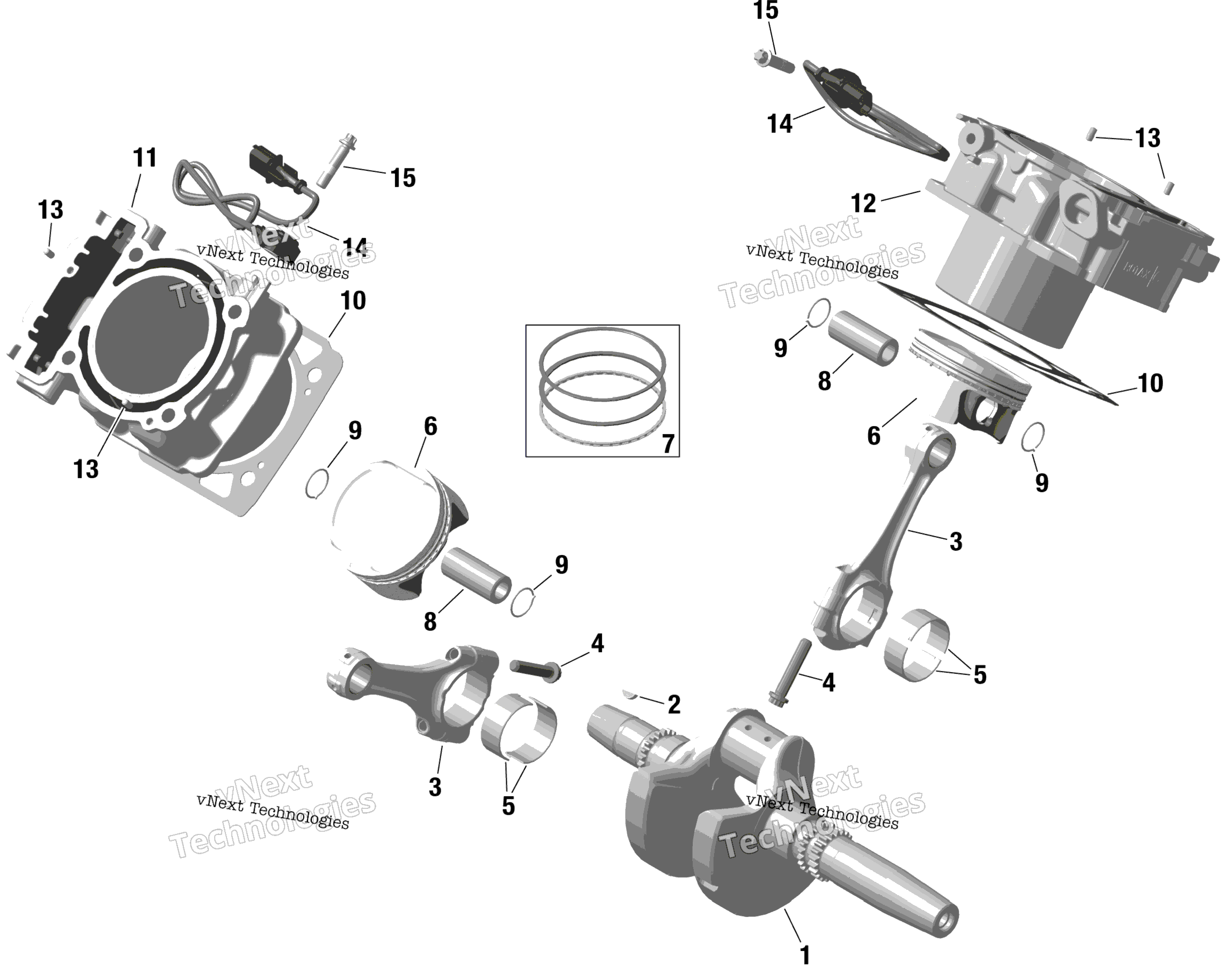 Rotax коленвал и Pistons