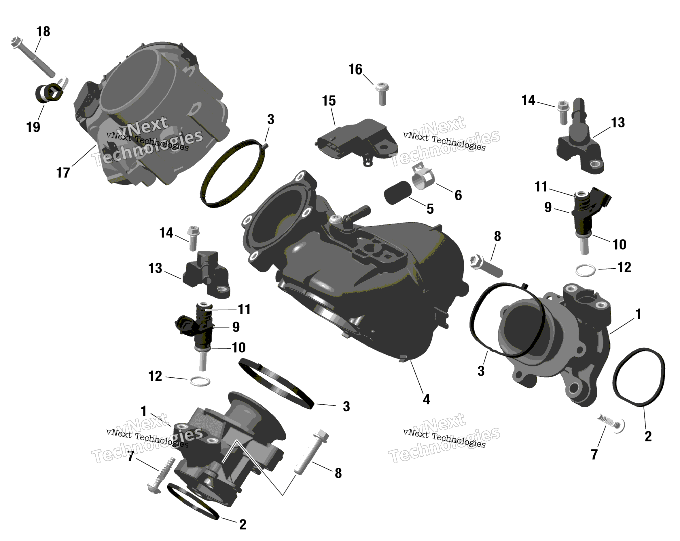 Rotax Воздушный впуск коллектор и Throttle кузов
