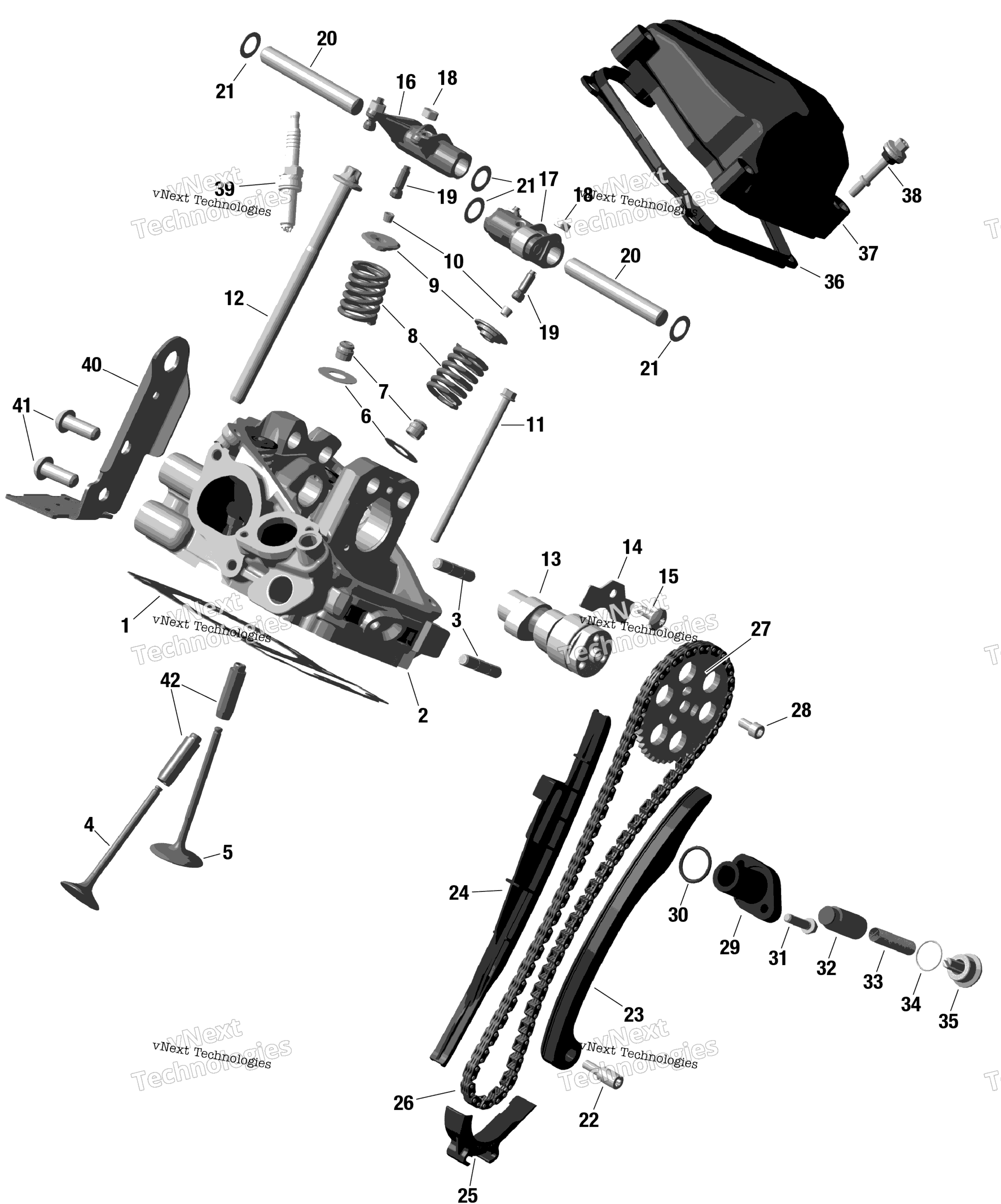 Rotax задний цилиндр головка