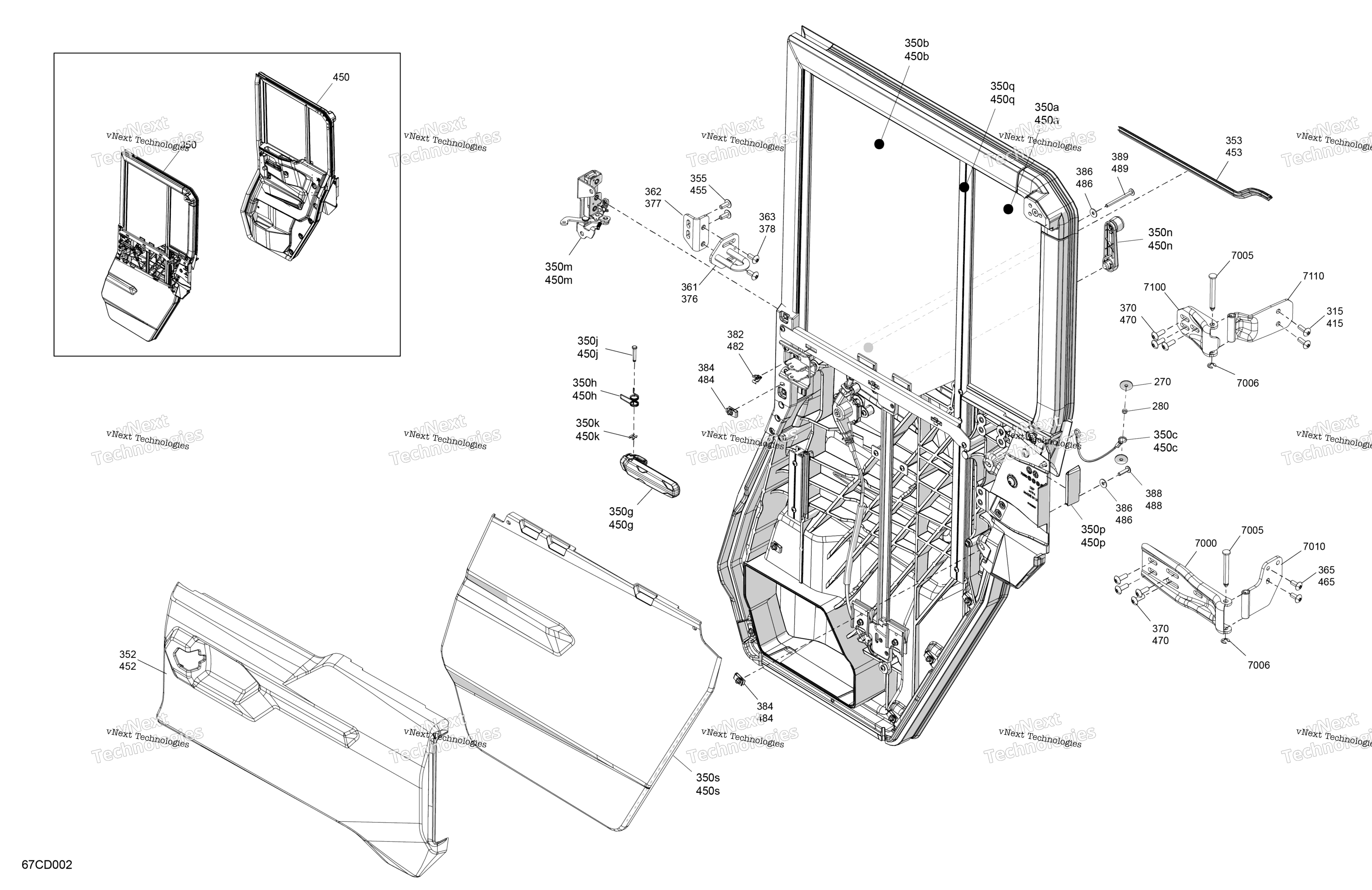 Enclosure Cab задний Doors