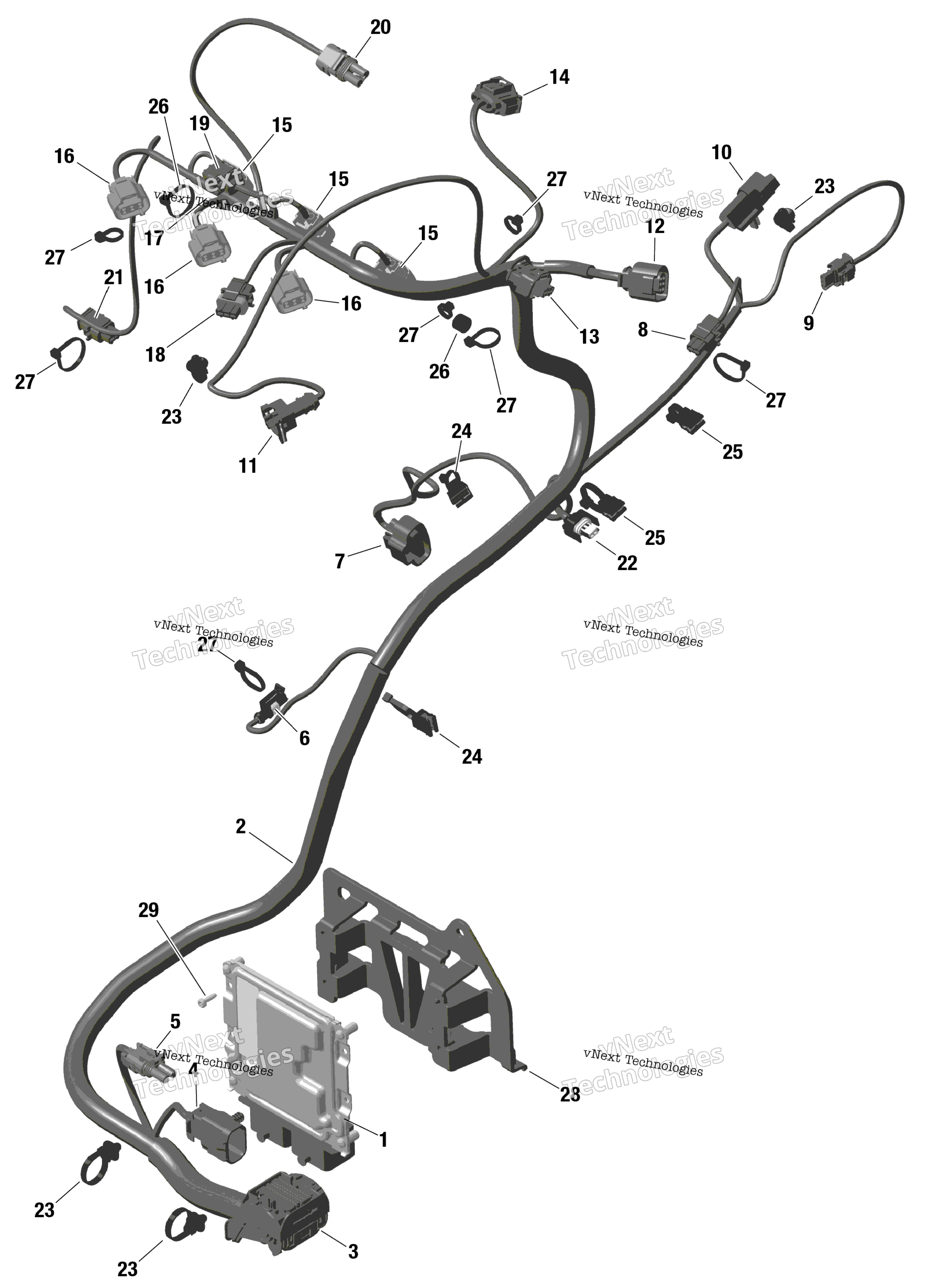 Rotax двигатель жгут и Electronic модуль