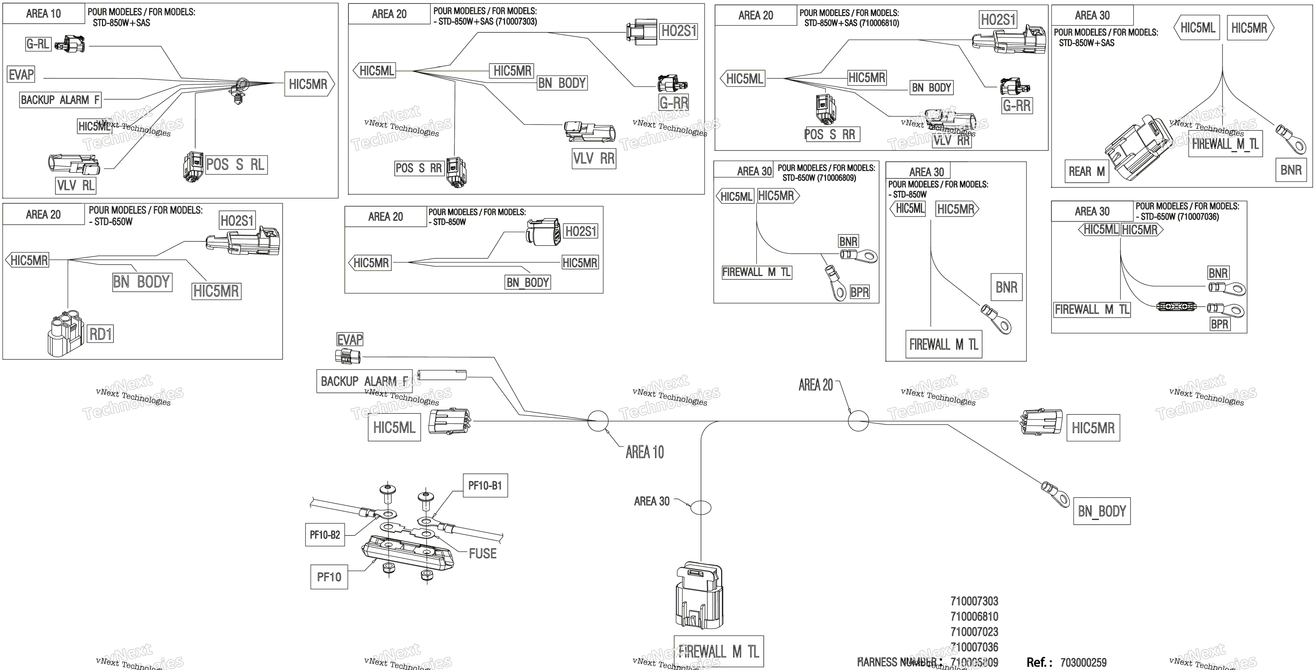 Электрооборудование - Junction Wiring Harness - 710007036