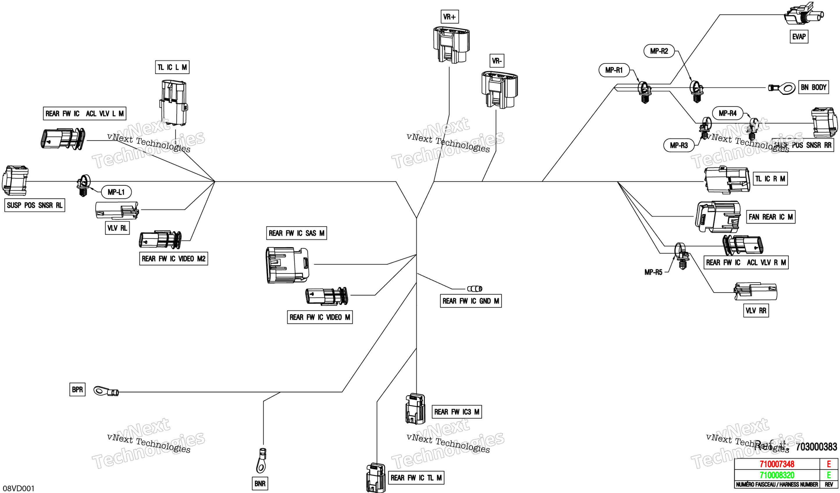 Электрооборудование - Junction Wiring Harness - 710008320