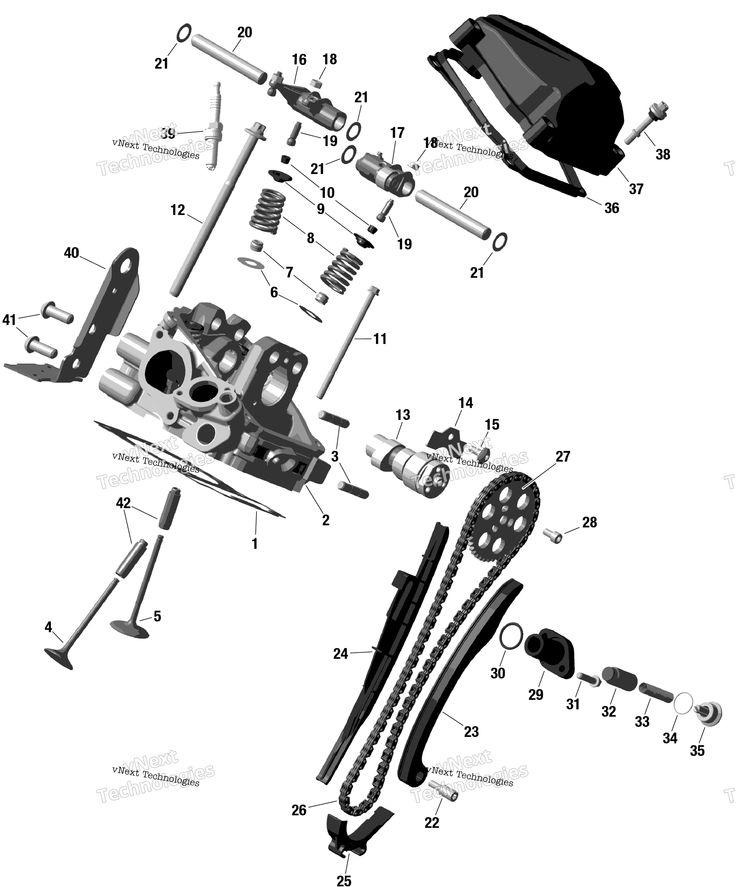 Rotax задний цилиндр головка