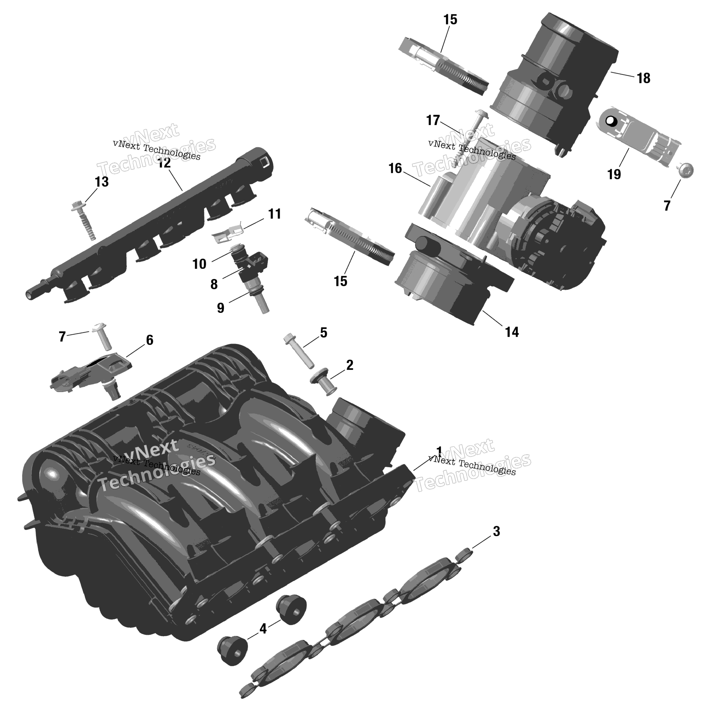 Rotax Воздушный впуск коллектор и Throttle кузов