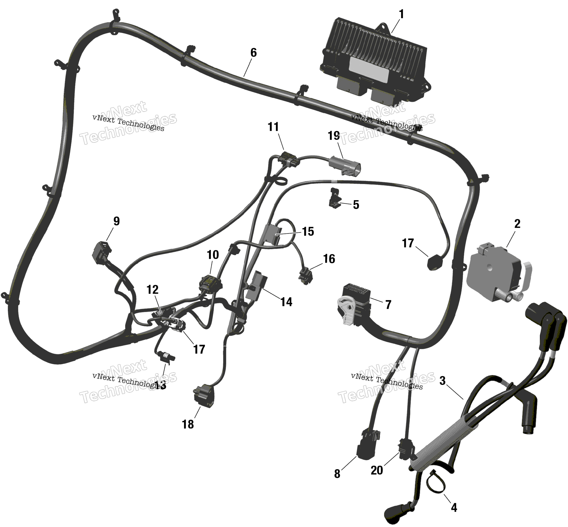 Rotax двигатель жгут и Electronic модуль