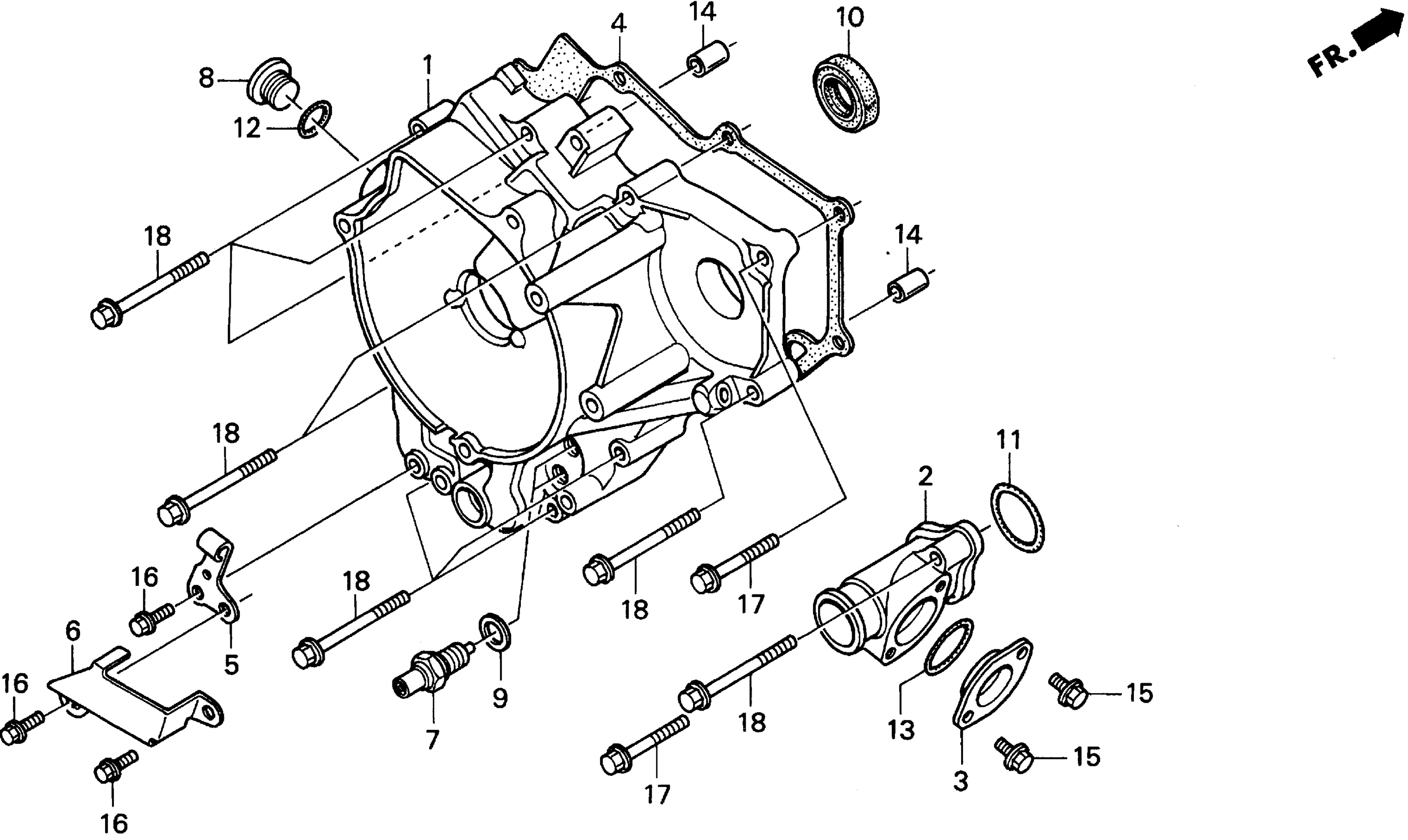 задний CRANKCASE крышка