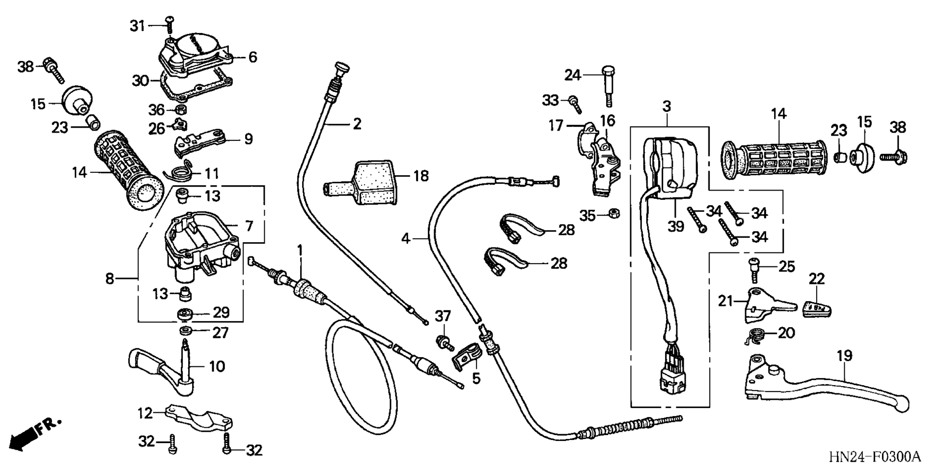 ручка LEVERS / SWITCHES / CABLES (TRX500FA'01 '04 / FGA'04)
