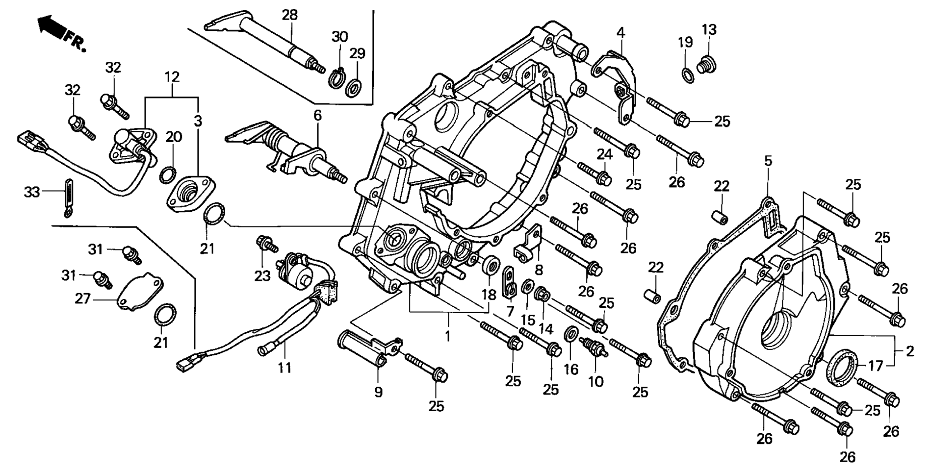задний CRANKCASE крышка