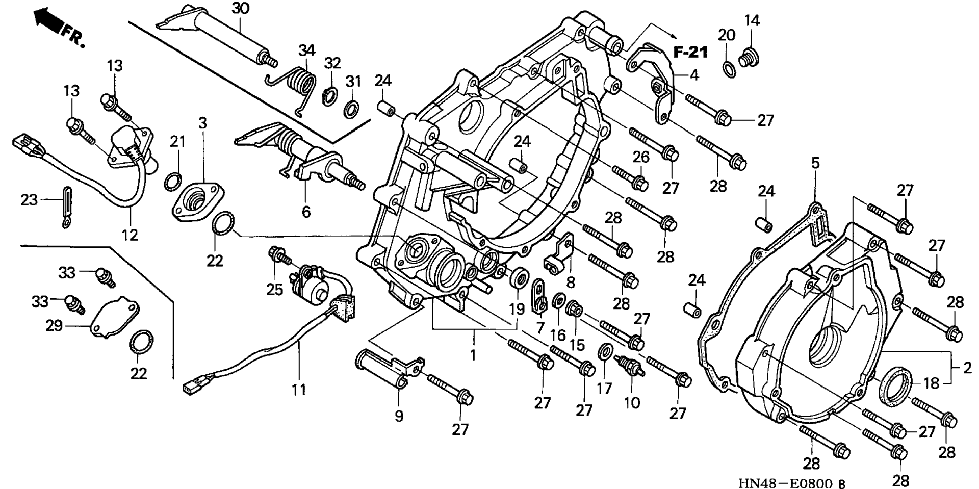 задний CRANKCASE крышка