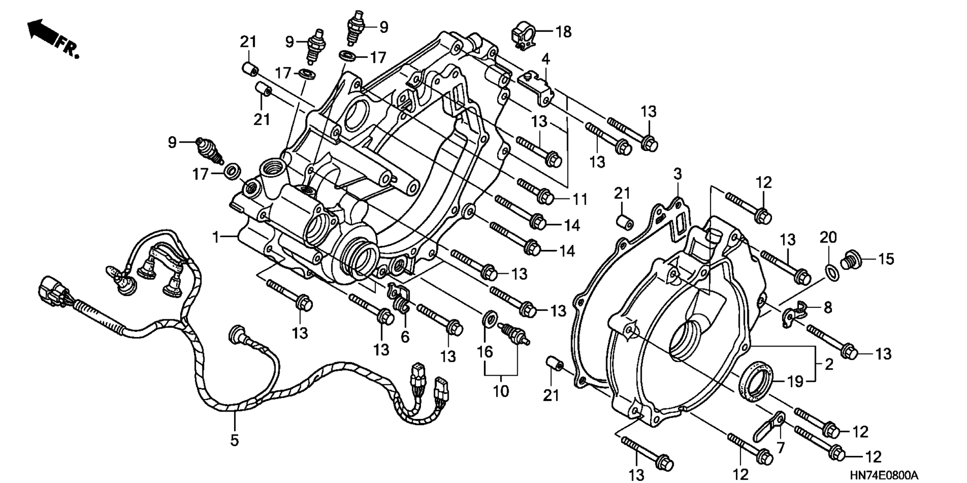 задний CRANKCASE крышка