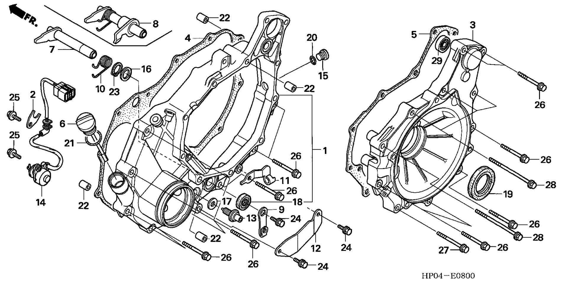 задний CRANKCASE крышка