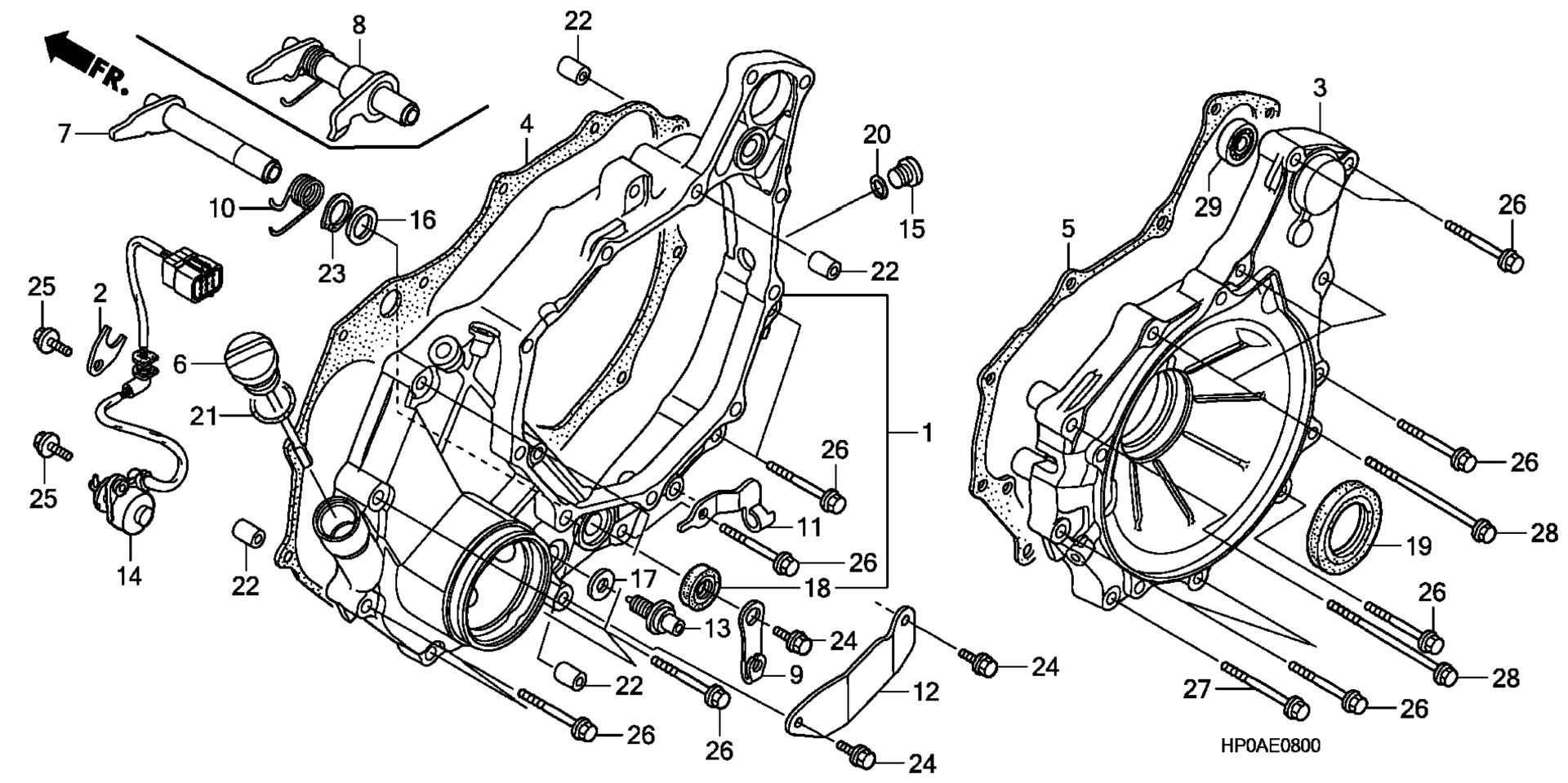 задний CRANKCASE крышка