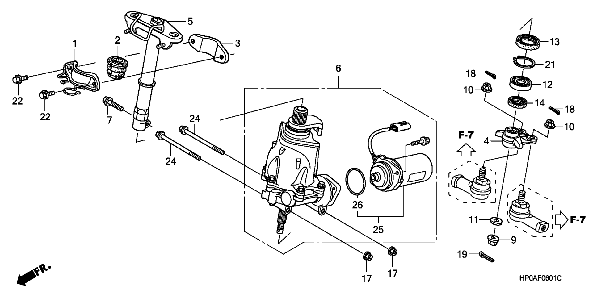 Вал рулевого управления (POWER STEERING) (TRX500FPE/FPM)