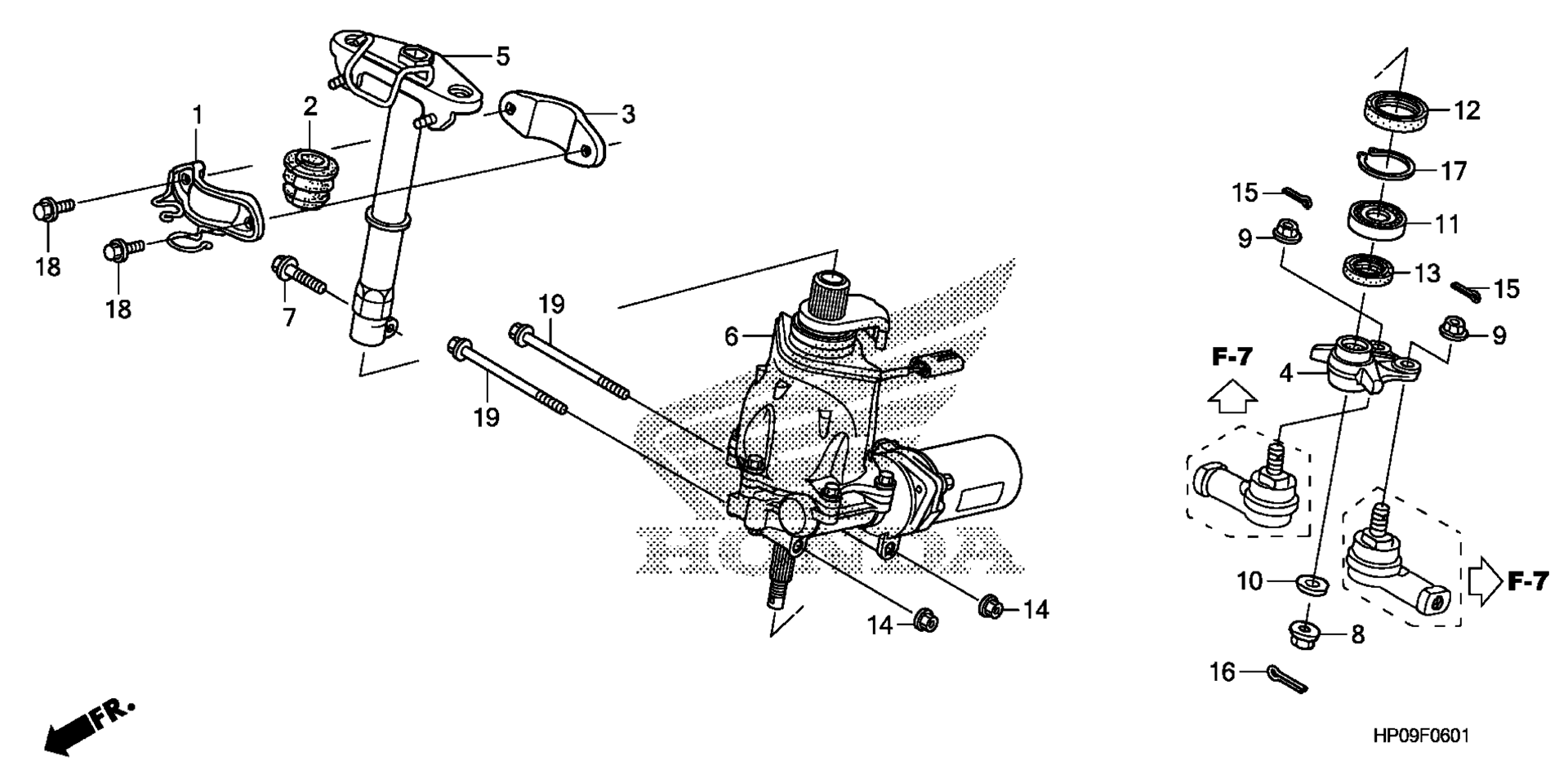 Вал рулевого управления (POWER STEERING) (TRX500FPE/FPM)