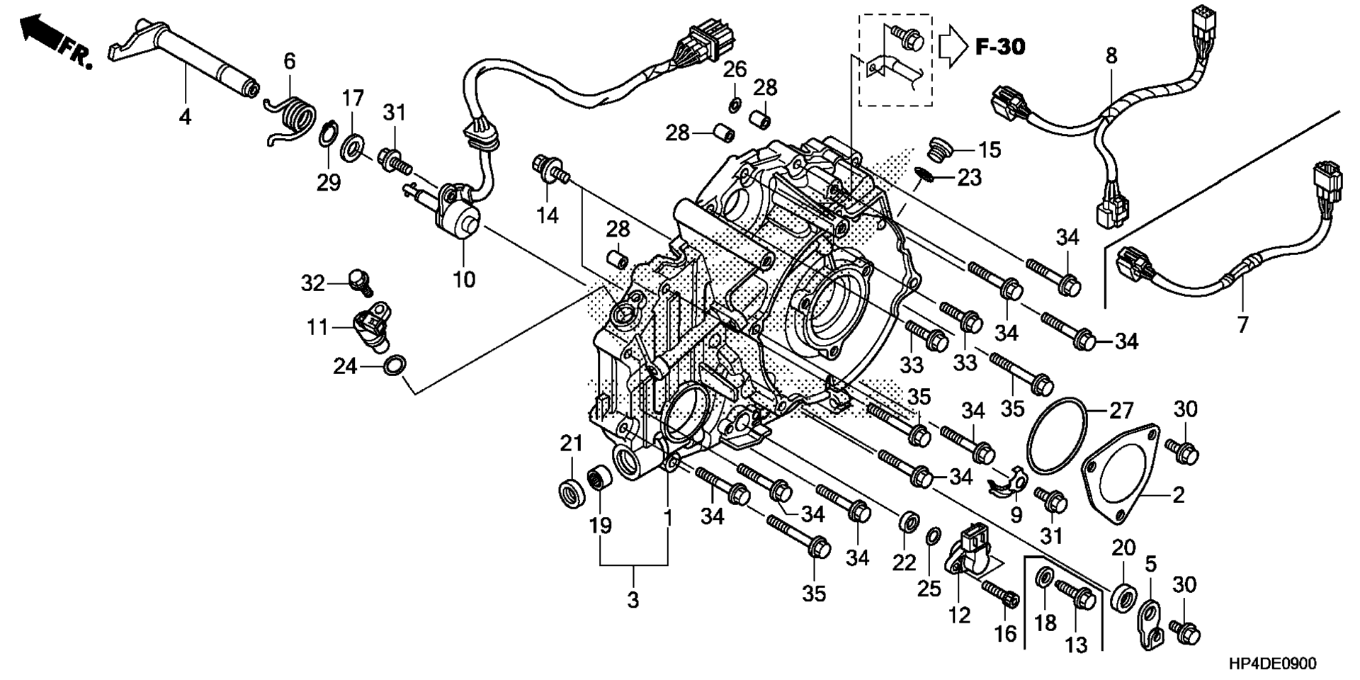 задний CRANKCASE крышка