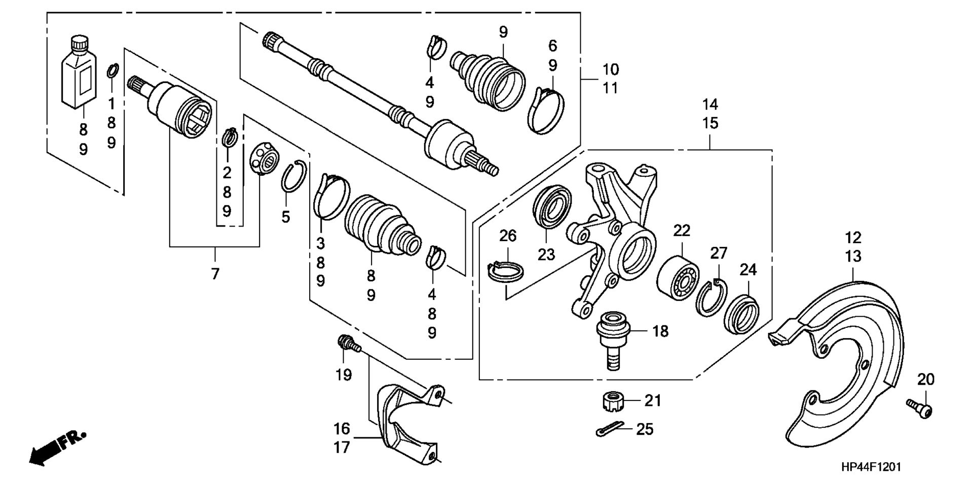 Передняя часть KNUCKLE (4WD)