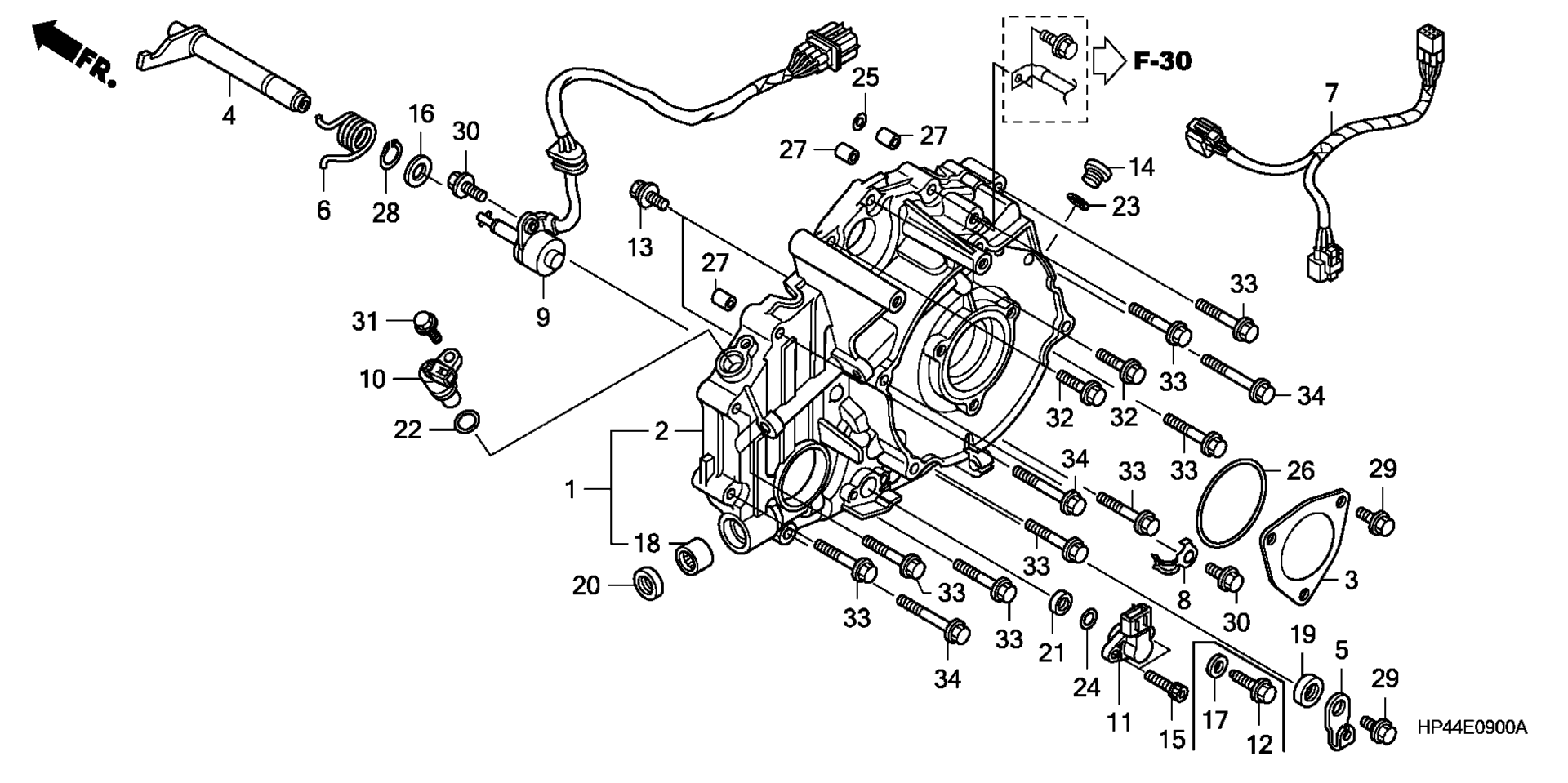 задний CRANKCASE крышка