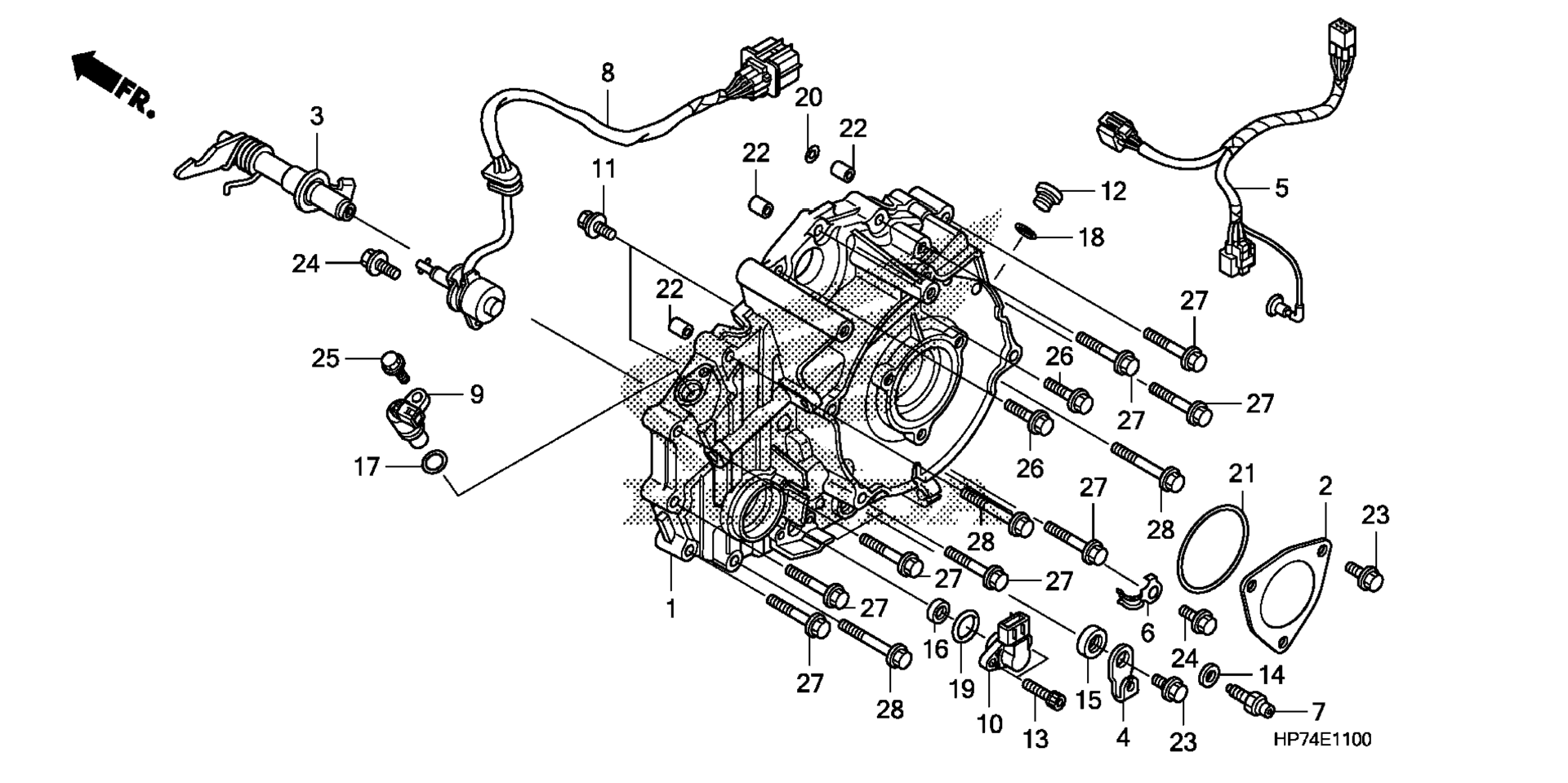 задний CRANKCASE крышка