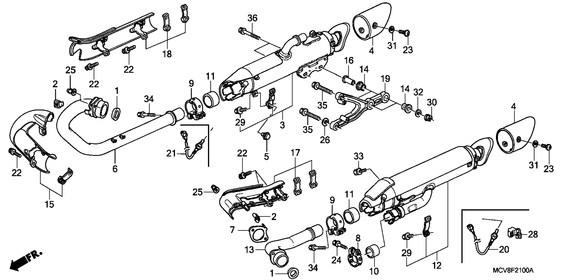 Выхлопная система MUFFLER (VTX1800R/S/T)